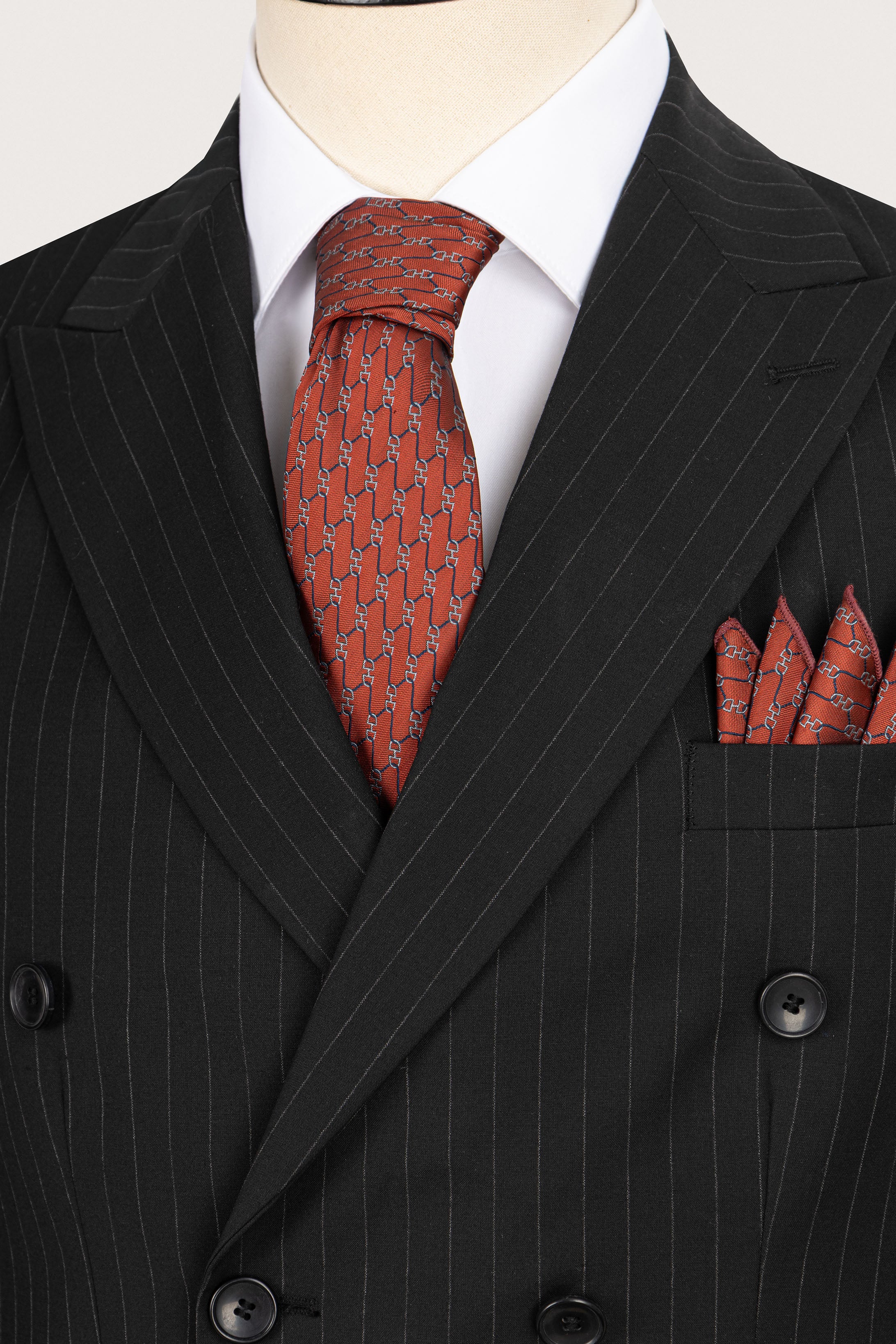 men's suit Egypt - Black Double Breasted Suit - 2