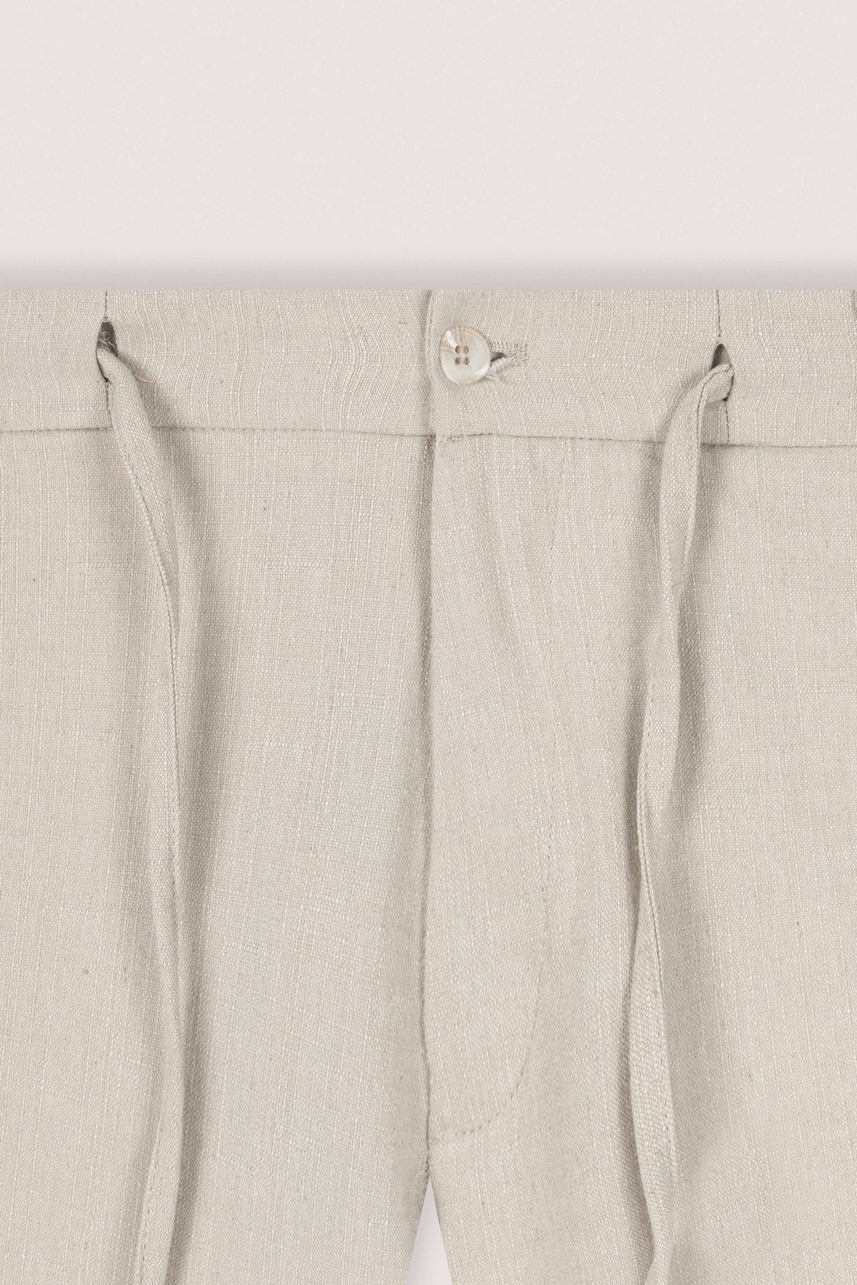 Beige Casual Linen Trousers - De Backers - 2