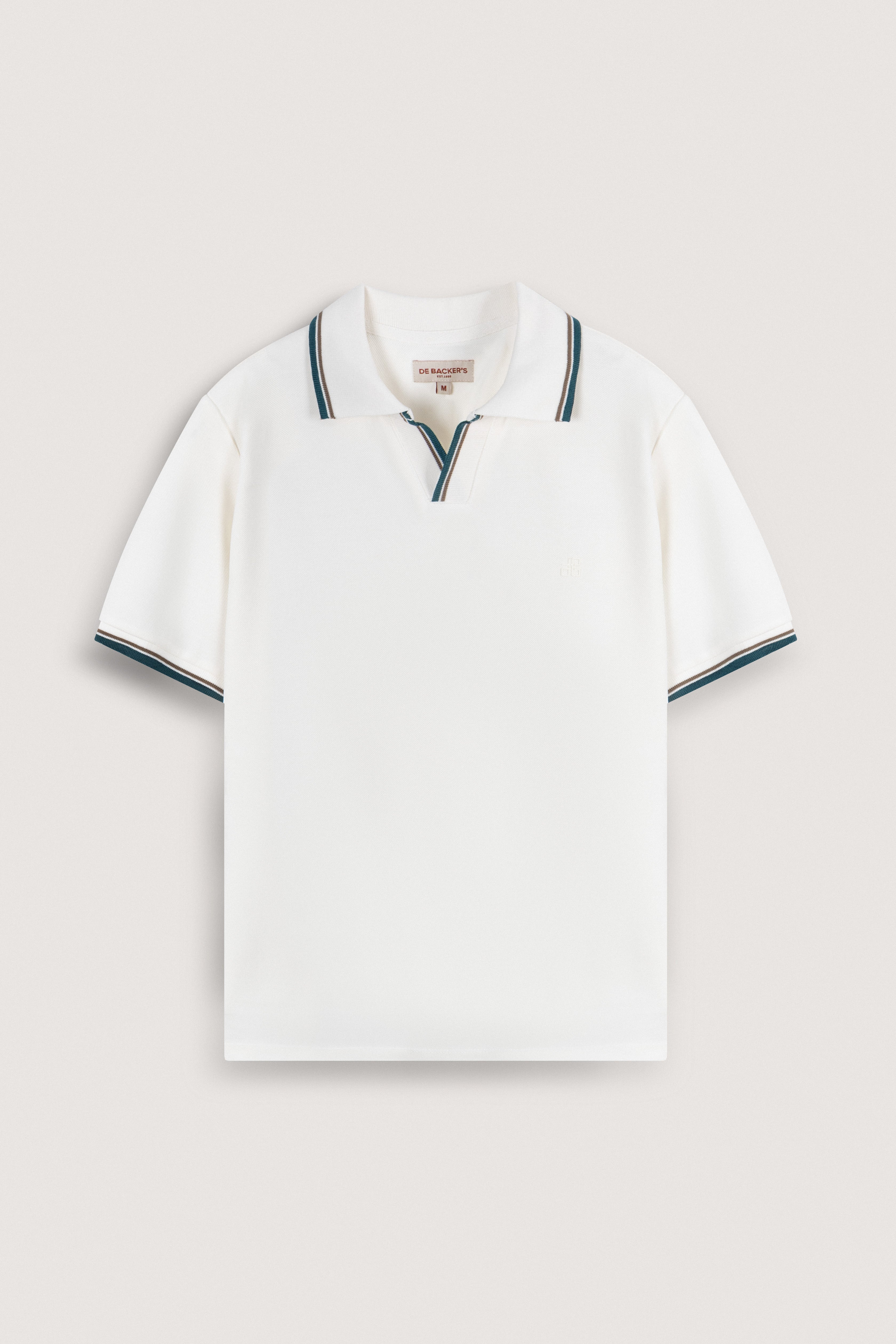 Off White Pique V neck Polo
