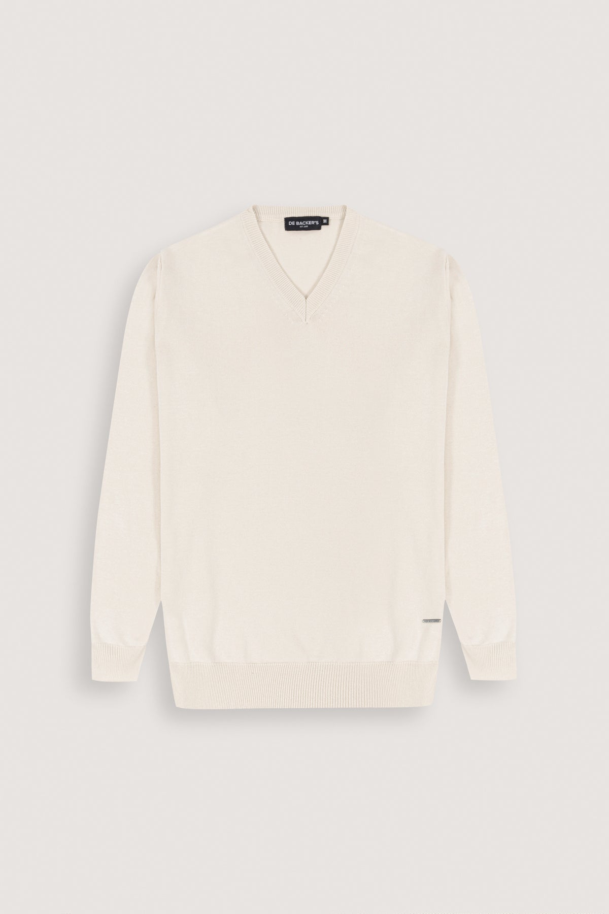 Off White V-Neck Pullover - De Backers - 1