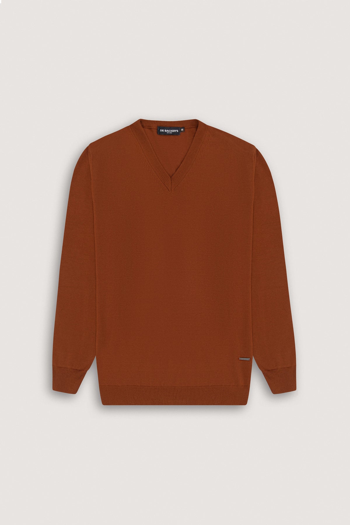 Brown V-Neck Pullover - De Backers - 1