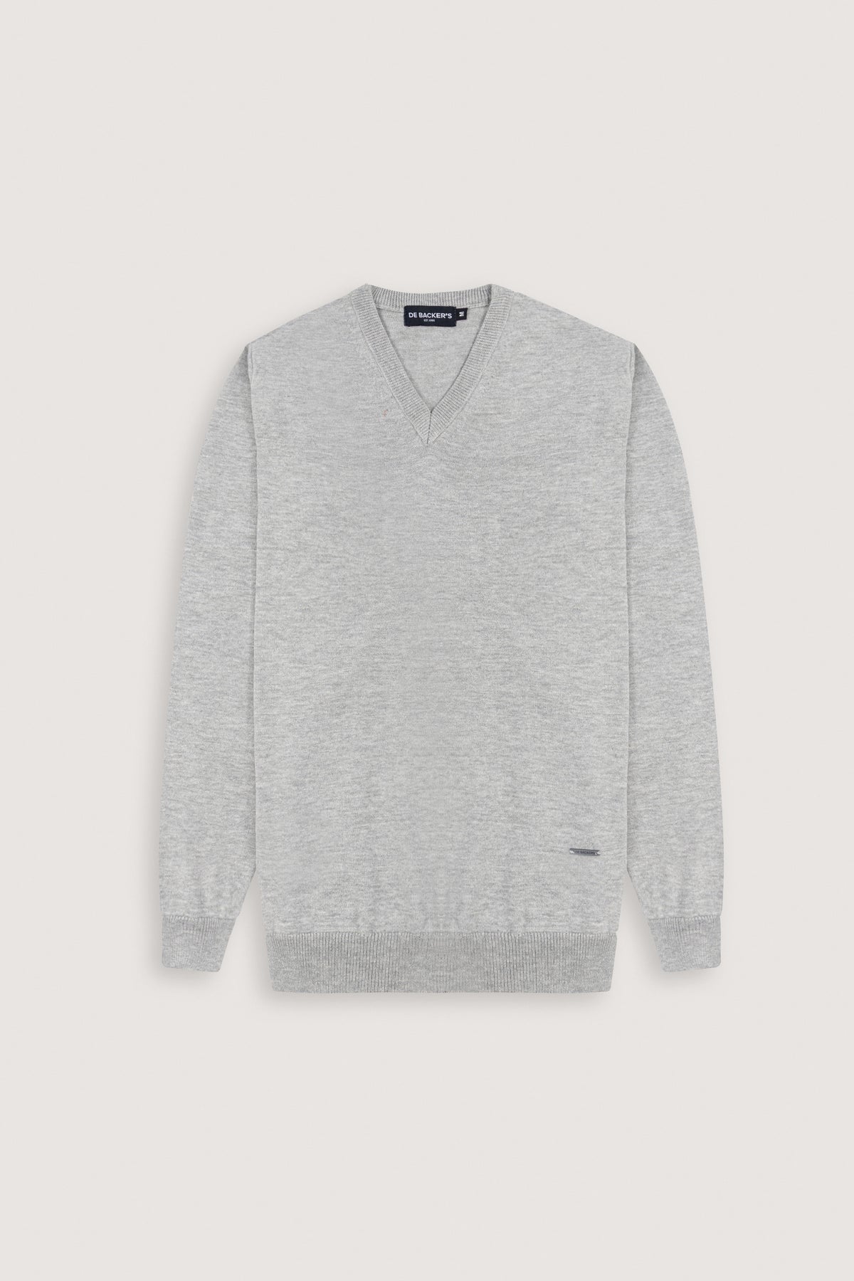Grey V-Neck Pullover - De Backers - 1