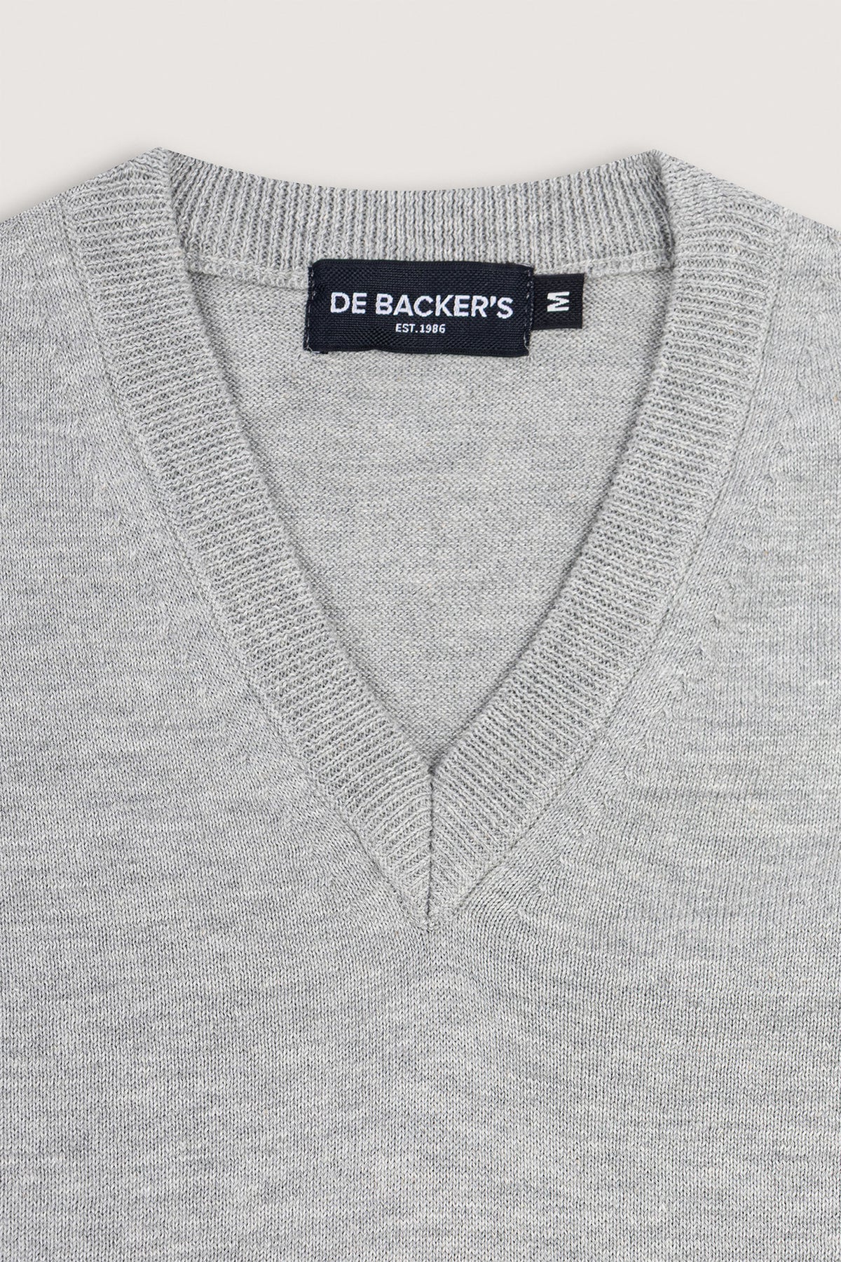 Grey V-Neck Pullover - De Backers - 2