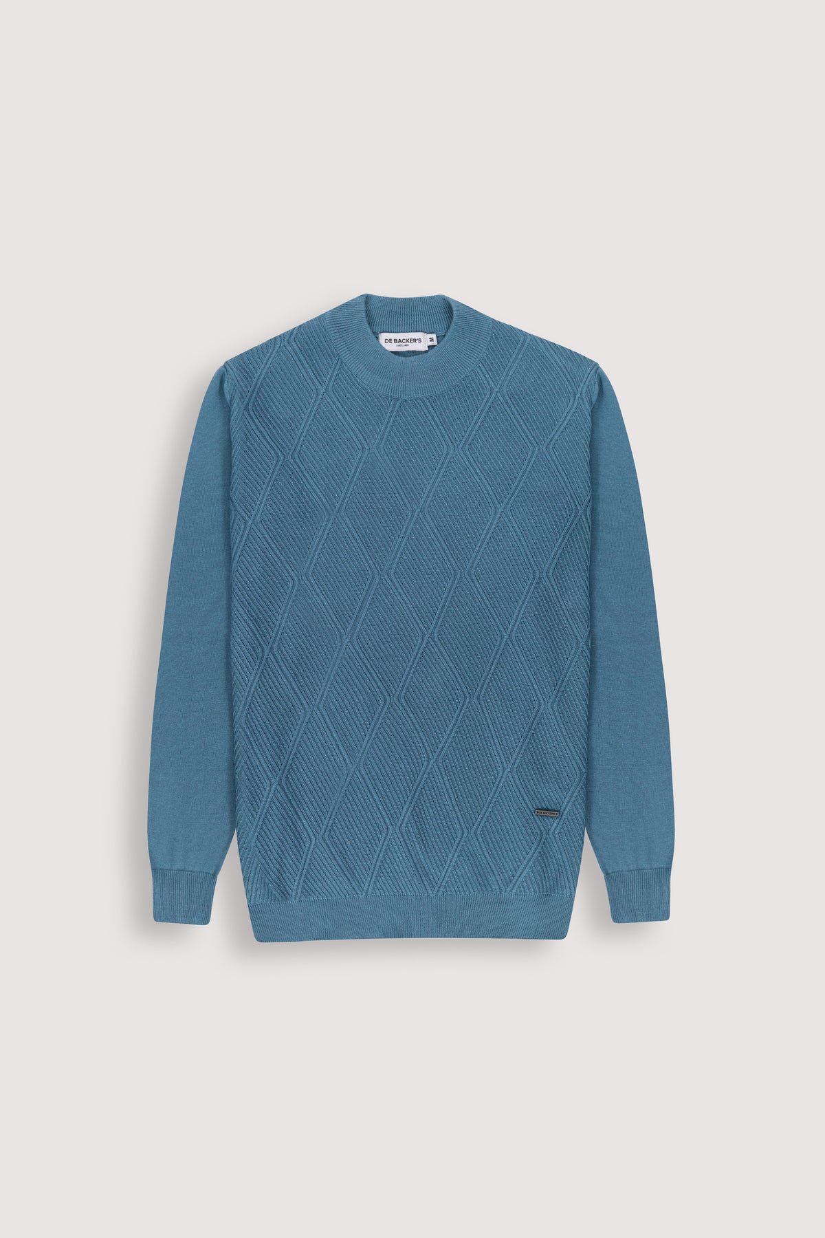 Steel Blue Half Cool Jacquard Pullover - De Backers - 1