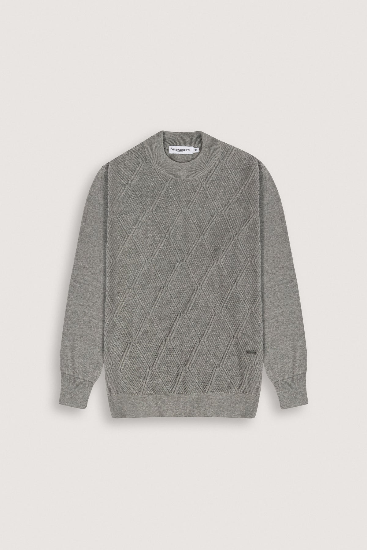 Grey Half Cool Jacquard Pullover - De Backers - 1