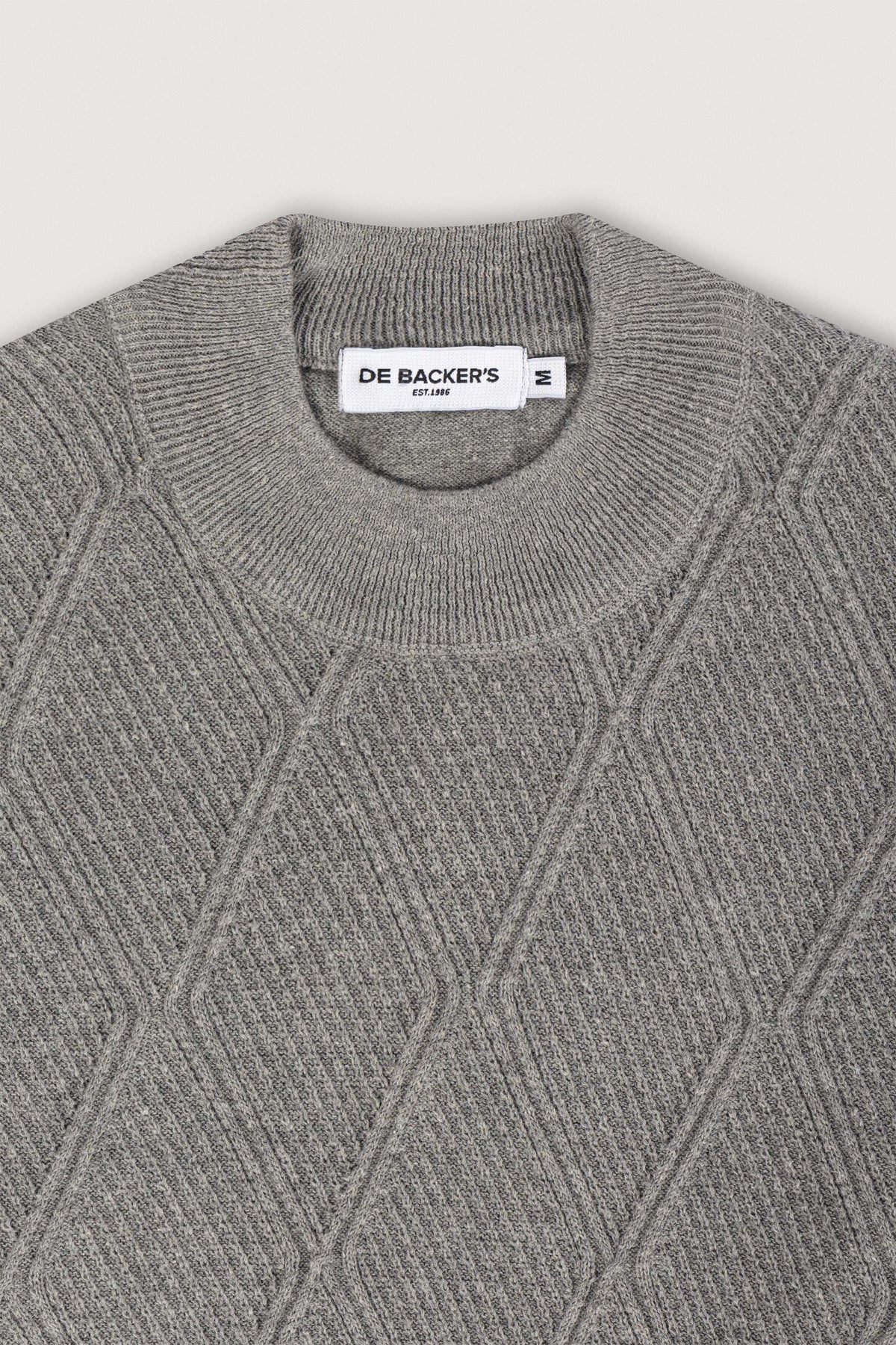 Grey Half Cool Jacquard Pullover - De Backers - 2