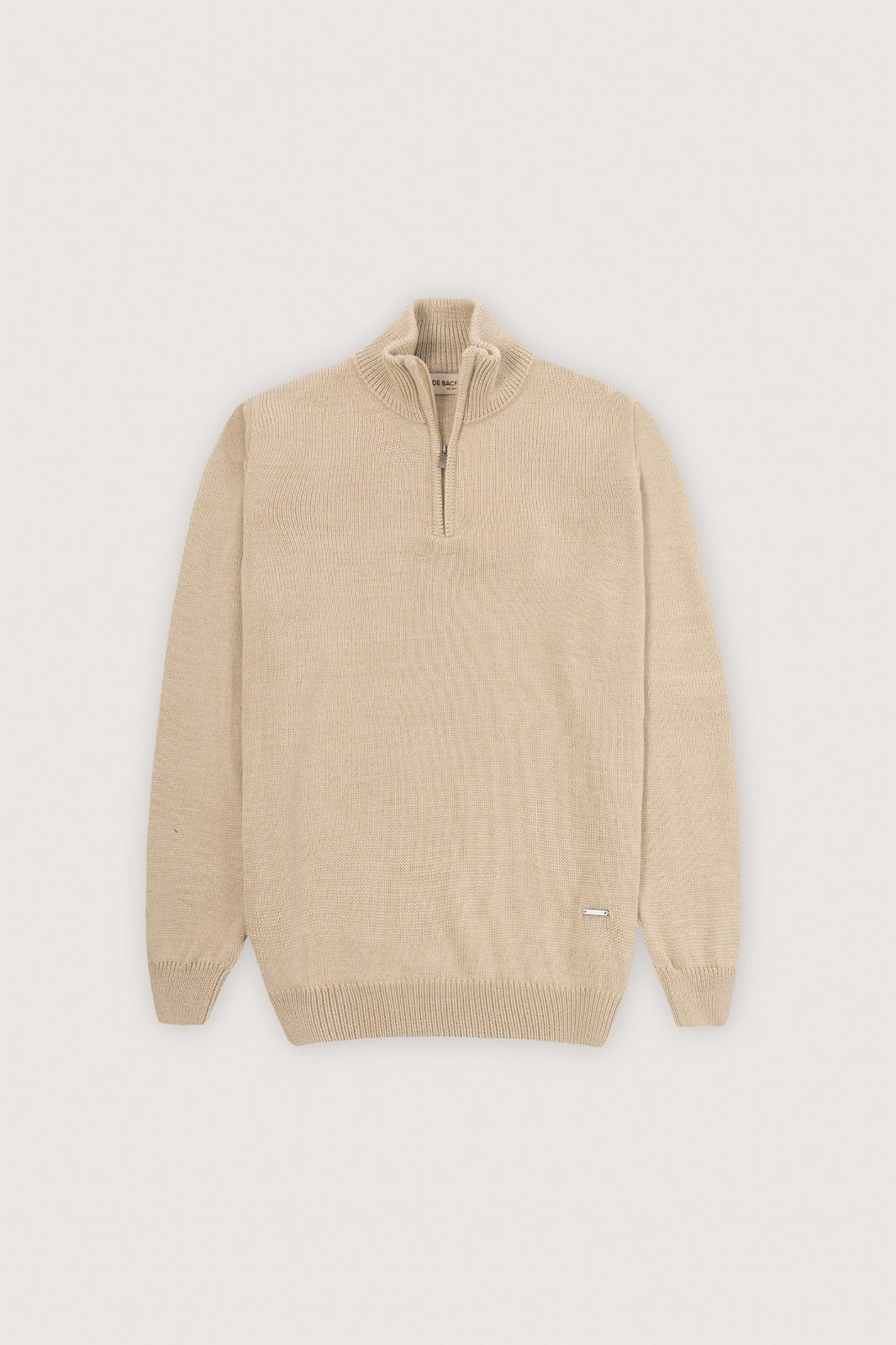 Off White High-Neck Zipper Sweater - De Backers - 1