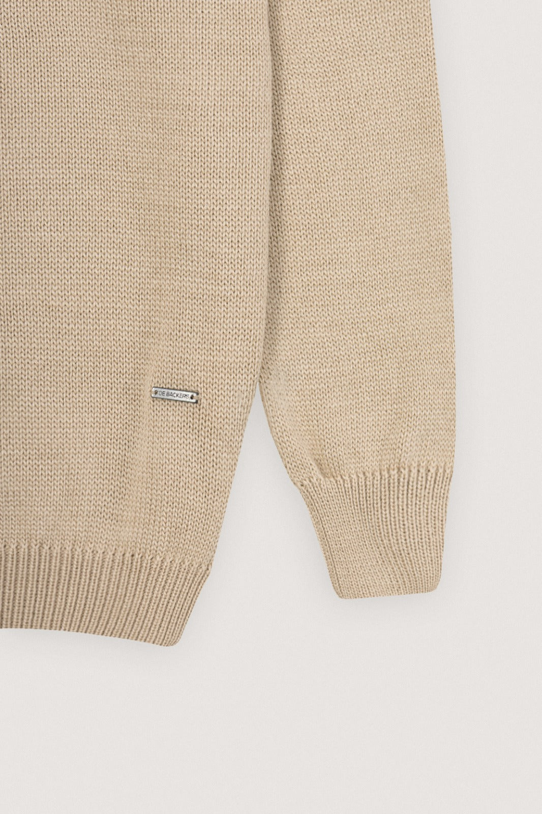 Off White High-Neck Zipper Sweater - De Backers - 3