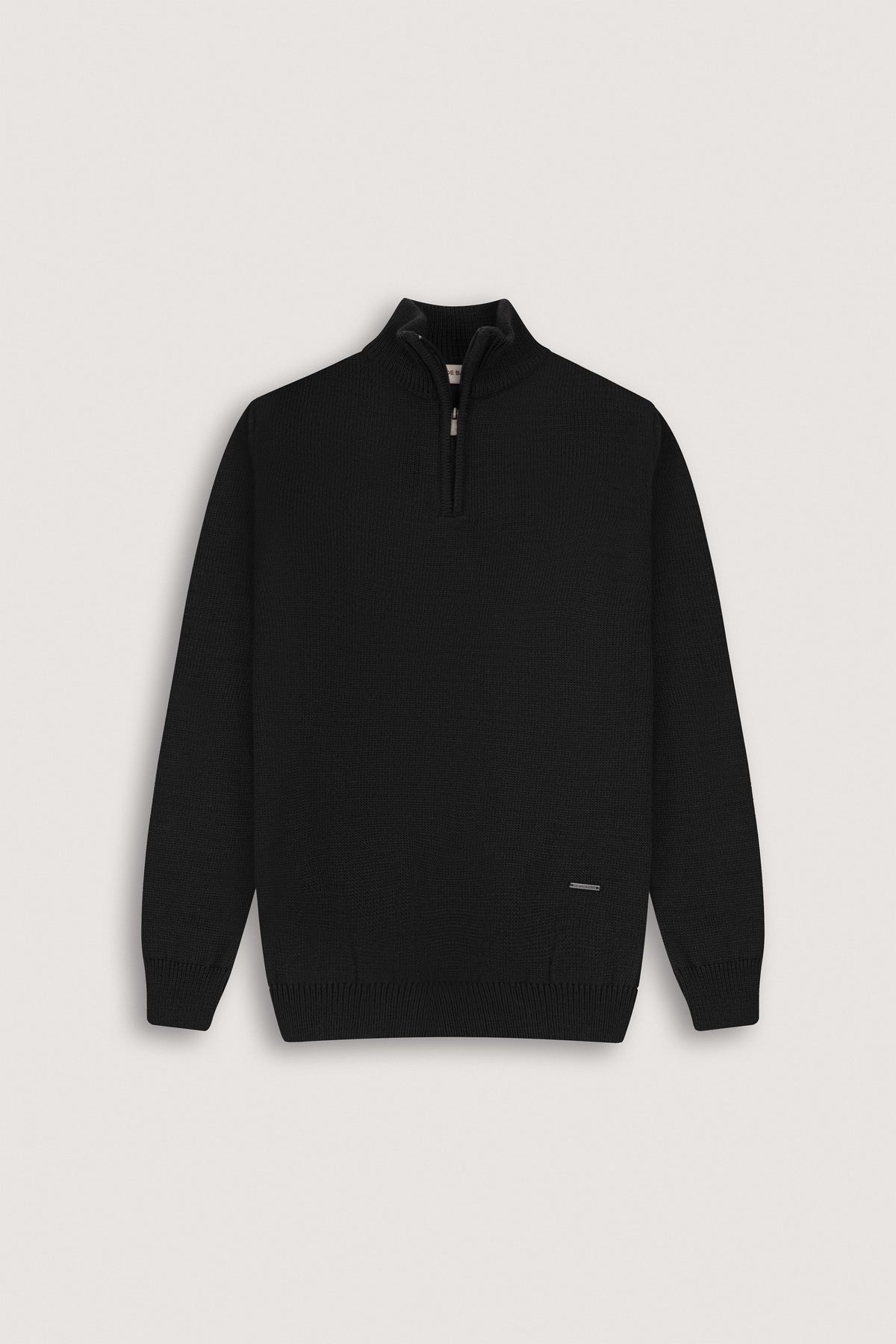 Black High-Neck Zipper Sweater - De Backers - 1