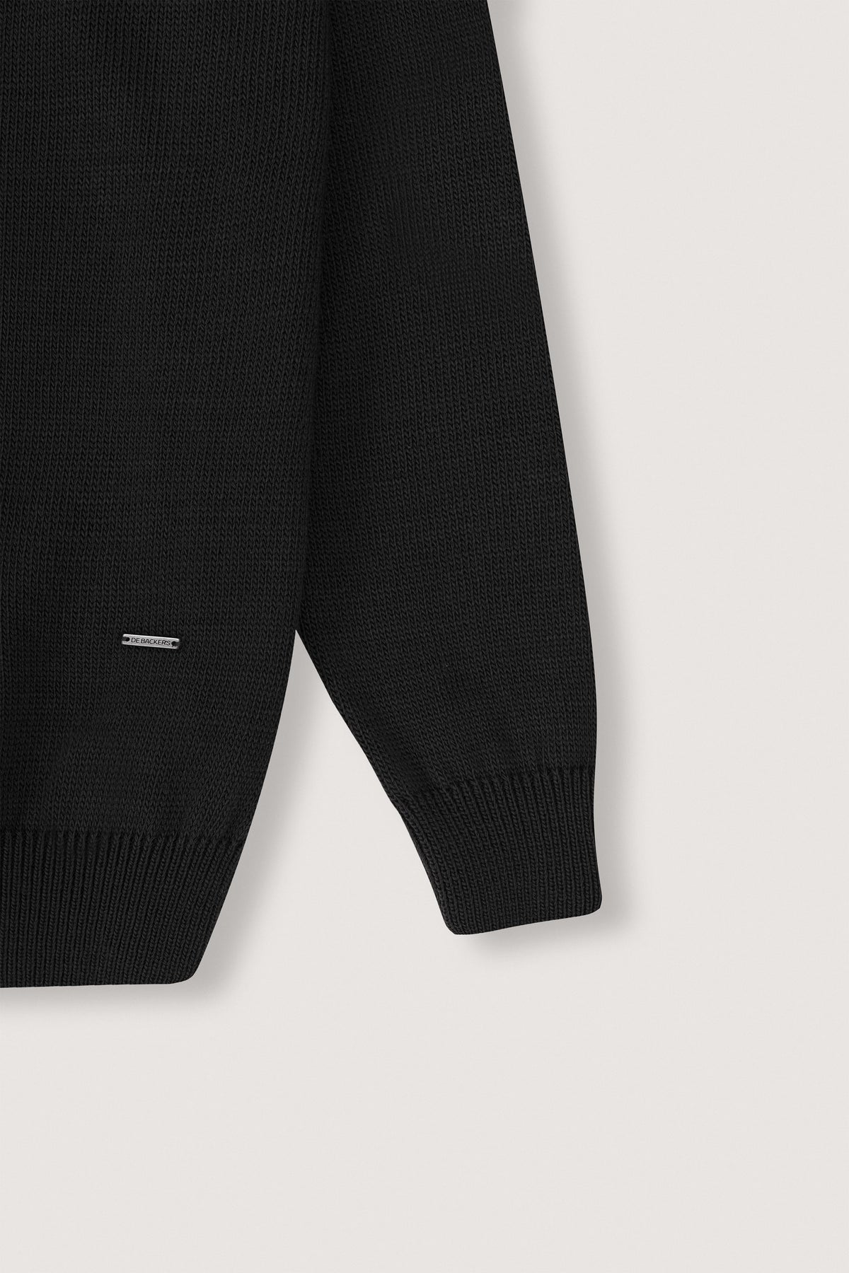 Black High-Neck Zipper Sweater - De Backers - 3
