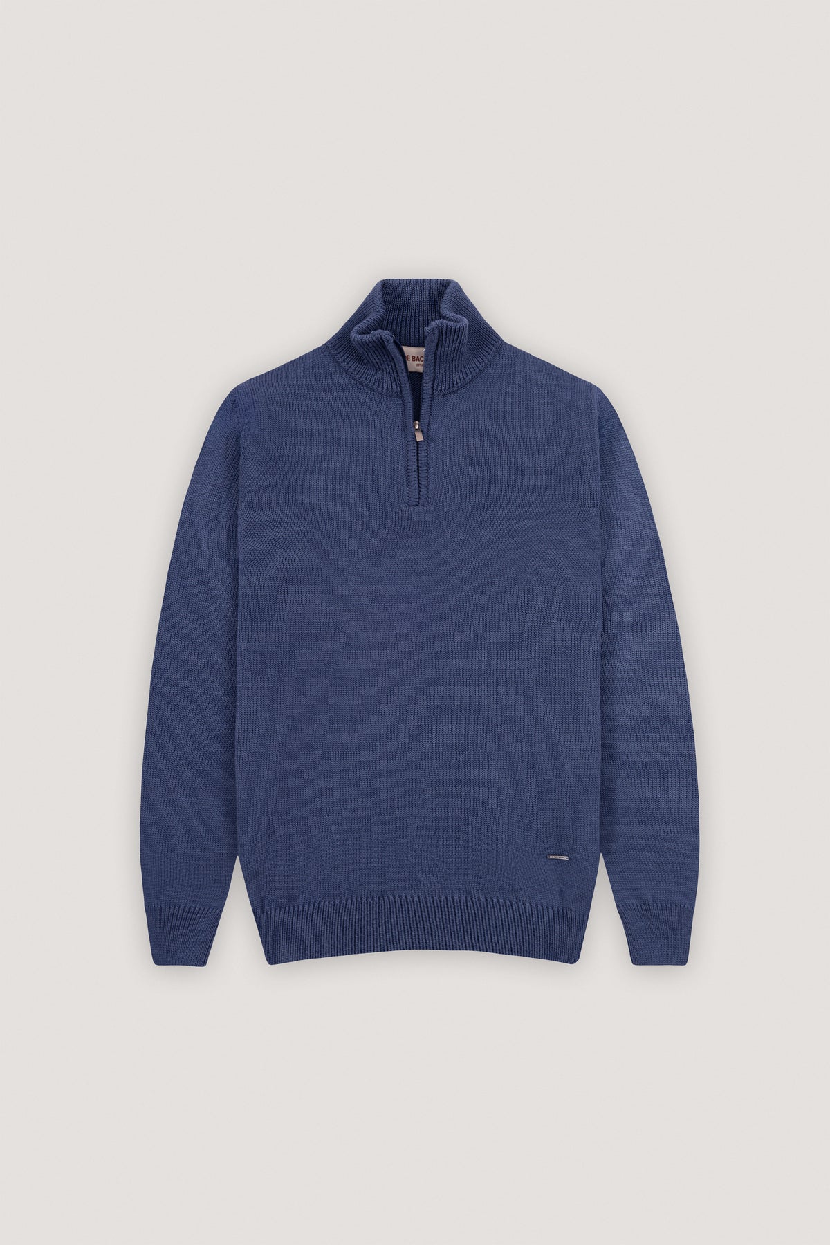 Petrol Blue High-Neck Zipper Sweater - De Backers - 1