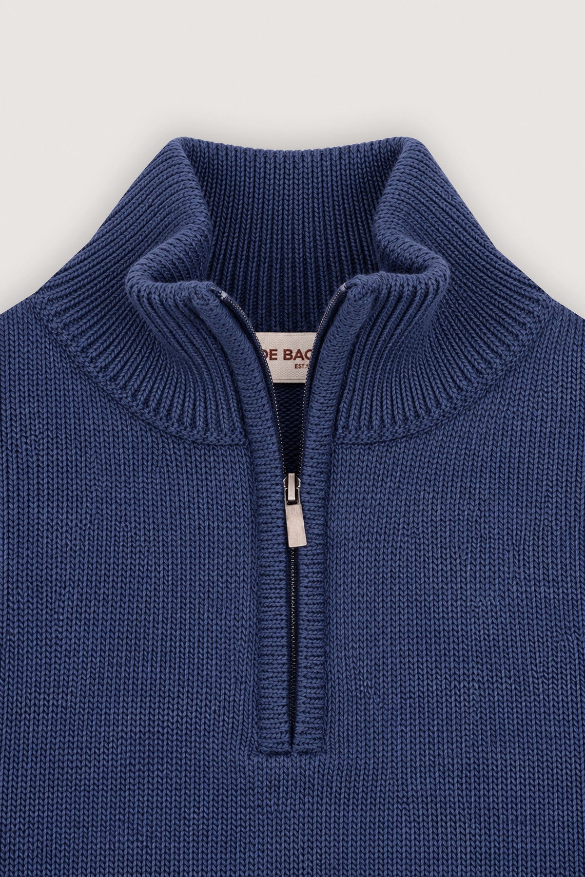 Petrol Blue High-Neck Zipper Sweater - De Backers - 2