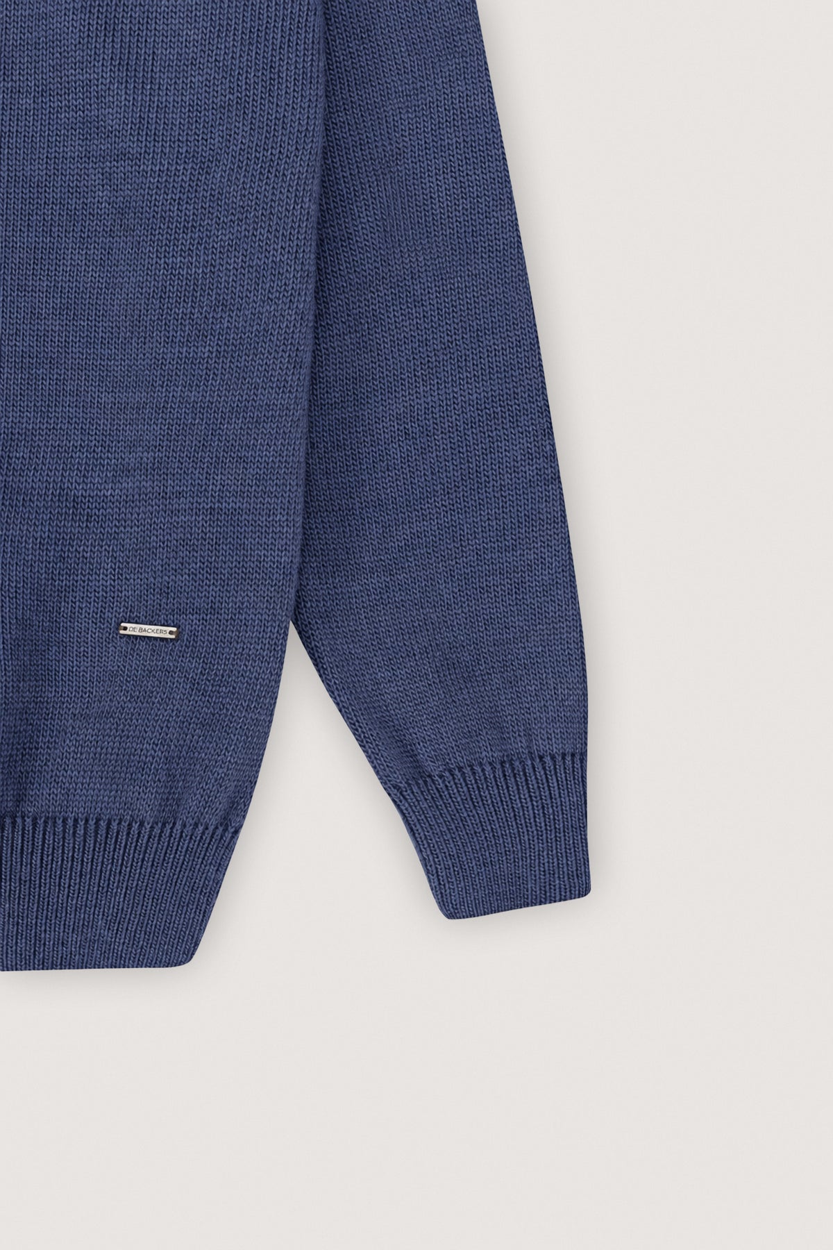 Petrol Blue High-Neck Zipper Sweater - De Backers - 3