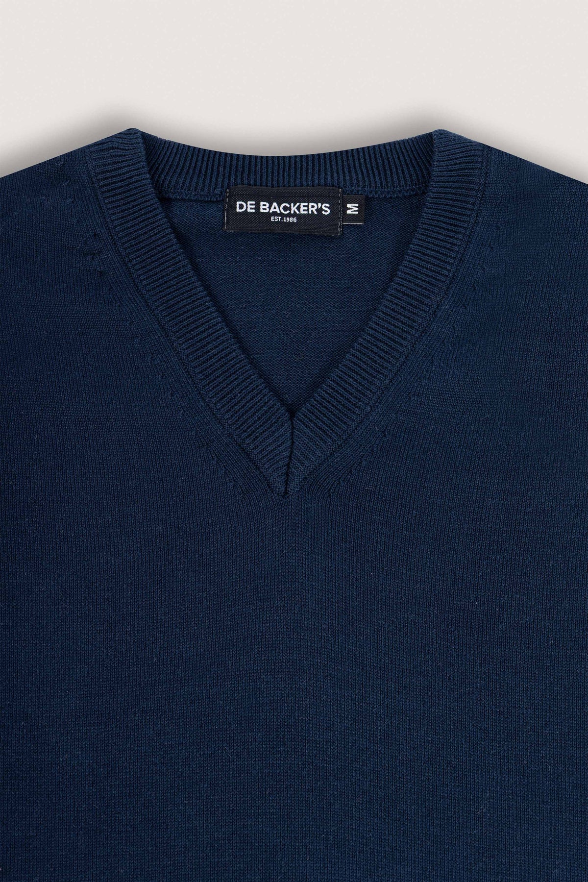 Navy V-Neck Knitted Vest - De Backers - 3