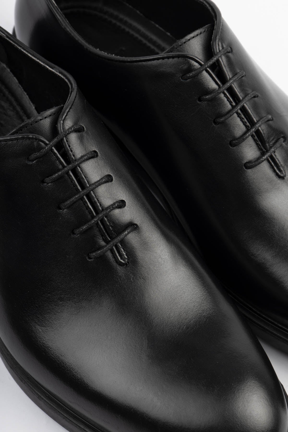 men's leather shoes Egypt - Black Derby Shoes - 3