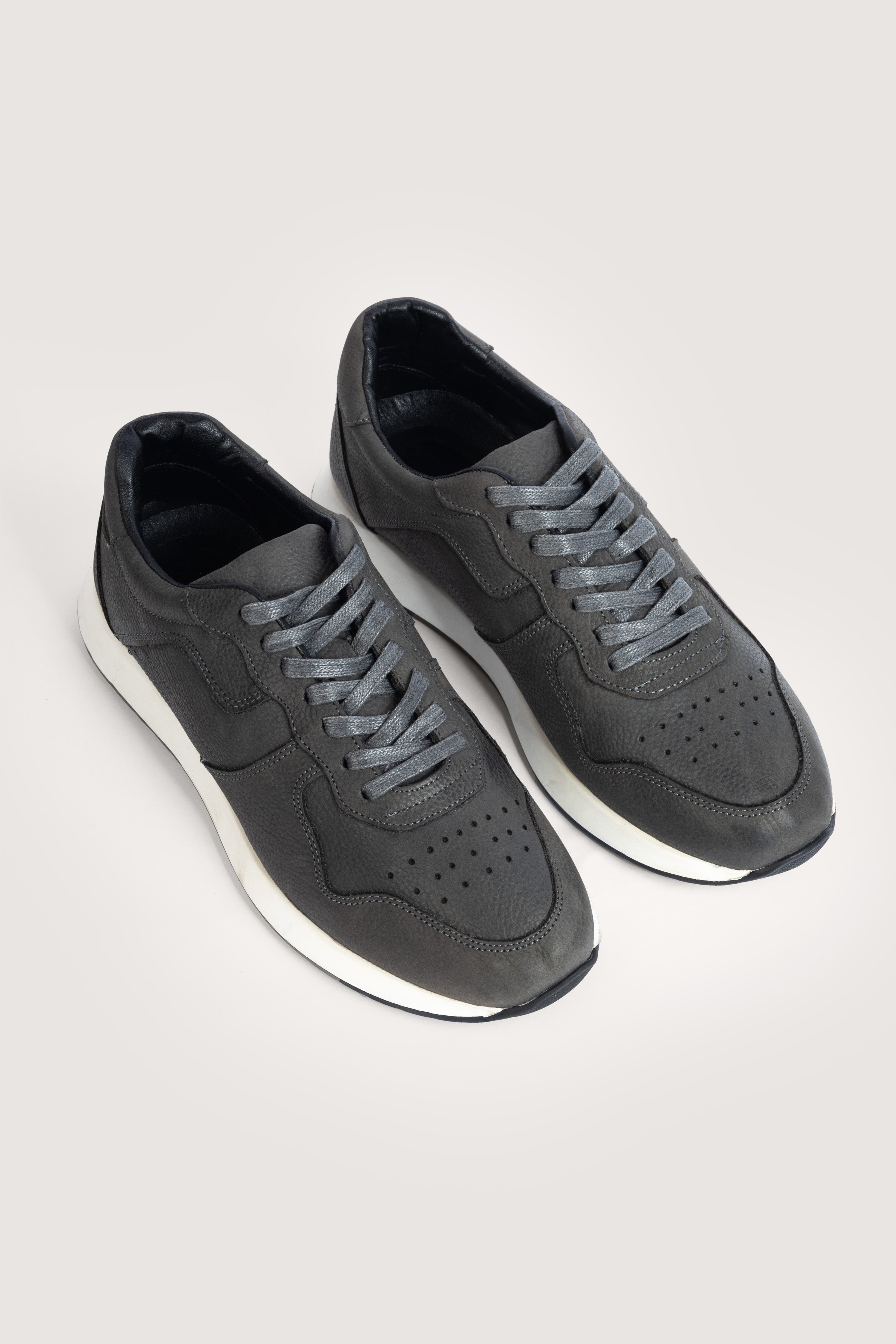 Light Grey Leather Sneakers