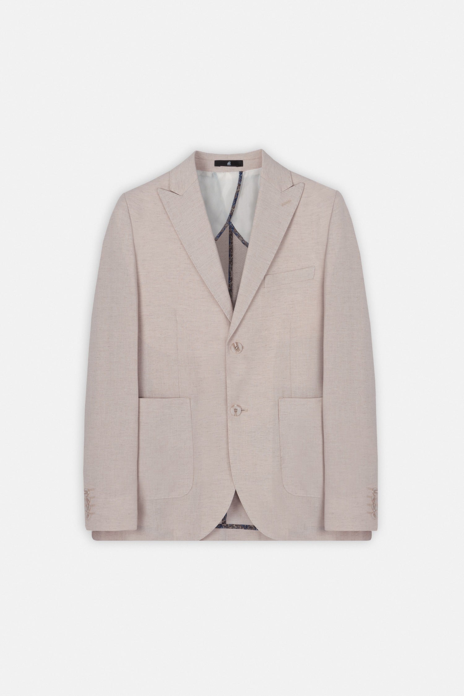 Light Beige Casual Linen Blend Blazer