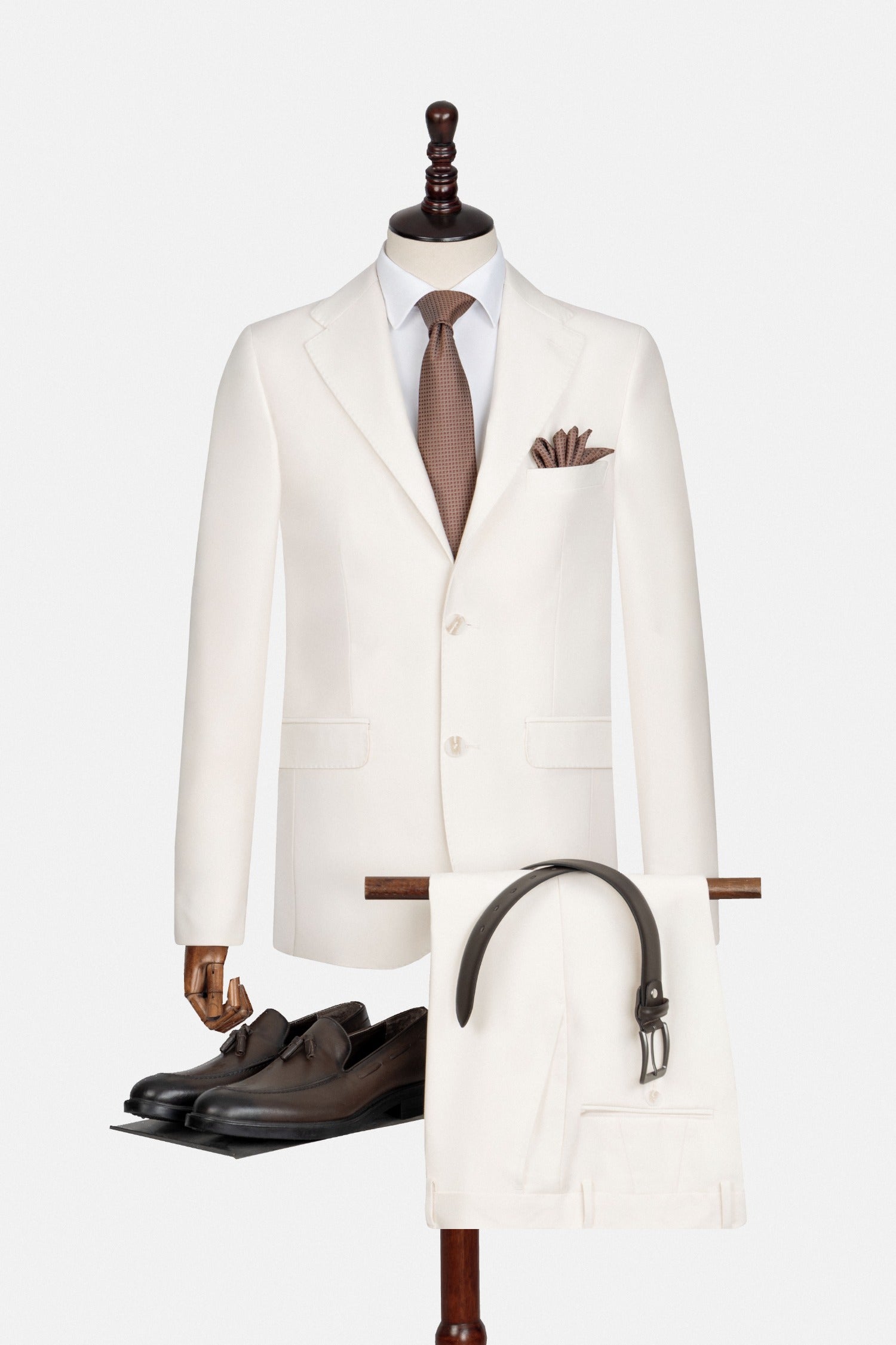 Solid Bamboo Off White Suit
