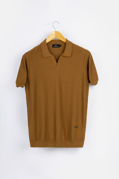 Jacquard Knitted  Russet Hazel Polo