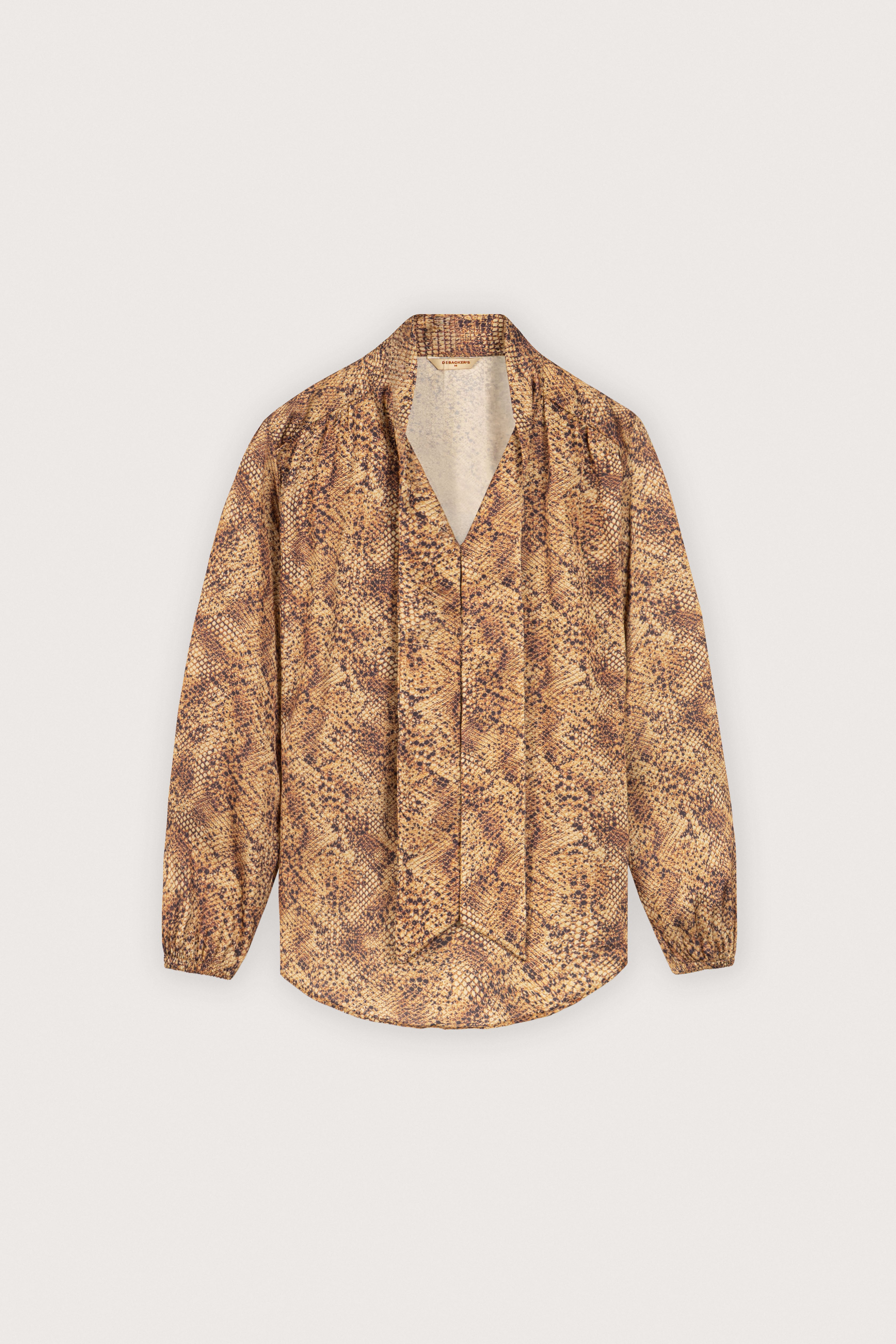 women's blouse Egypt - Camel Snakeskin Satin Blouse - 1