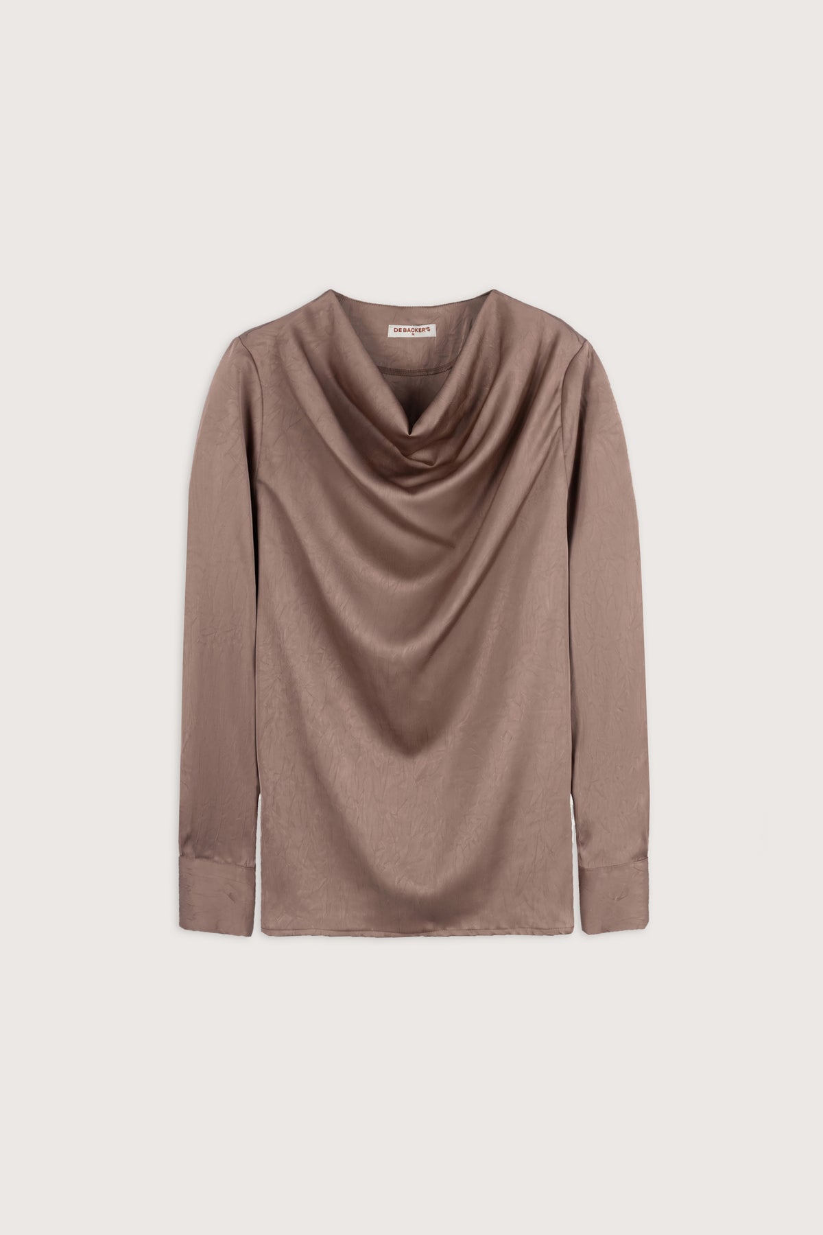 women's blouse Egypt - Coffee Cowl-Neck Satin Blouse - 1