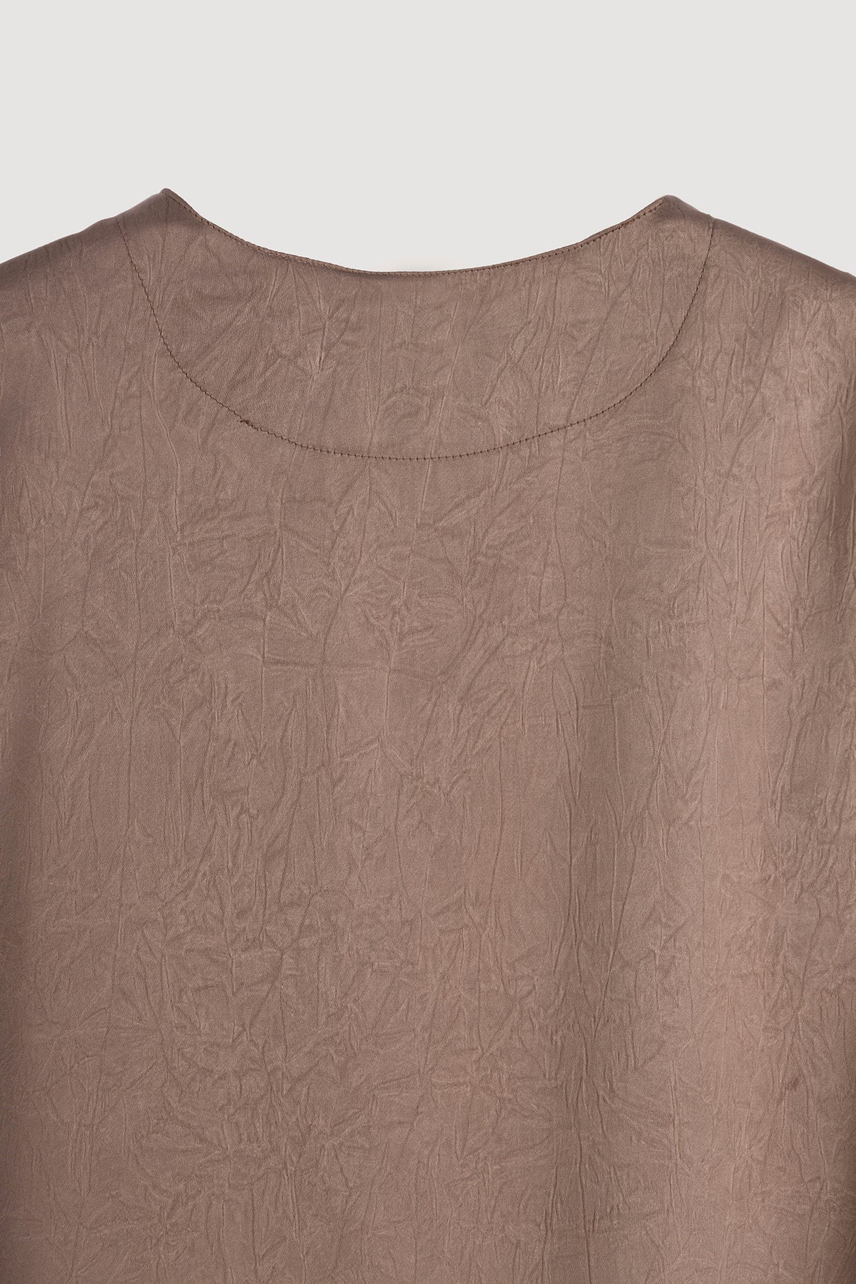 women's blouse Egypt - Coffee Cowl-Neck Satin Blouse - 4