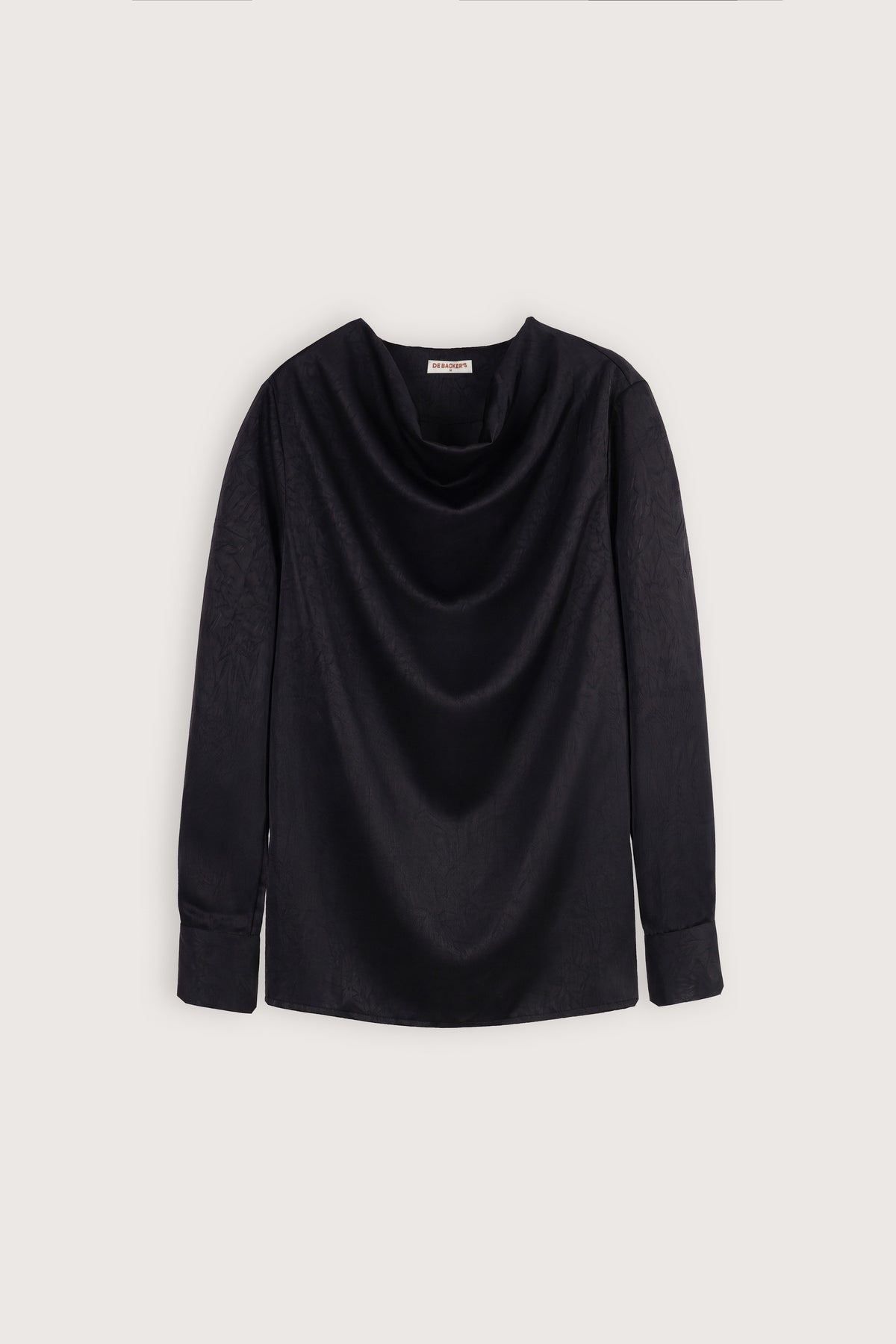 women's blouse Egypt - Black Cowl-Neck Satin Blouse - 1