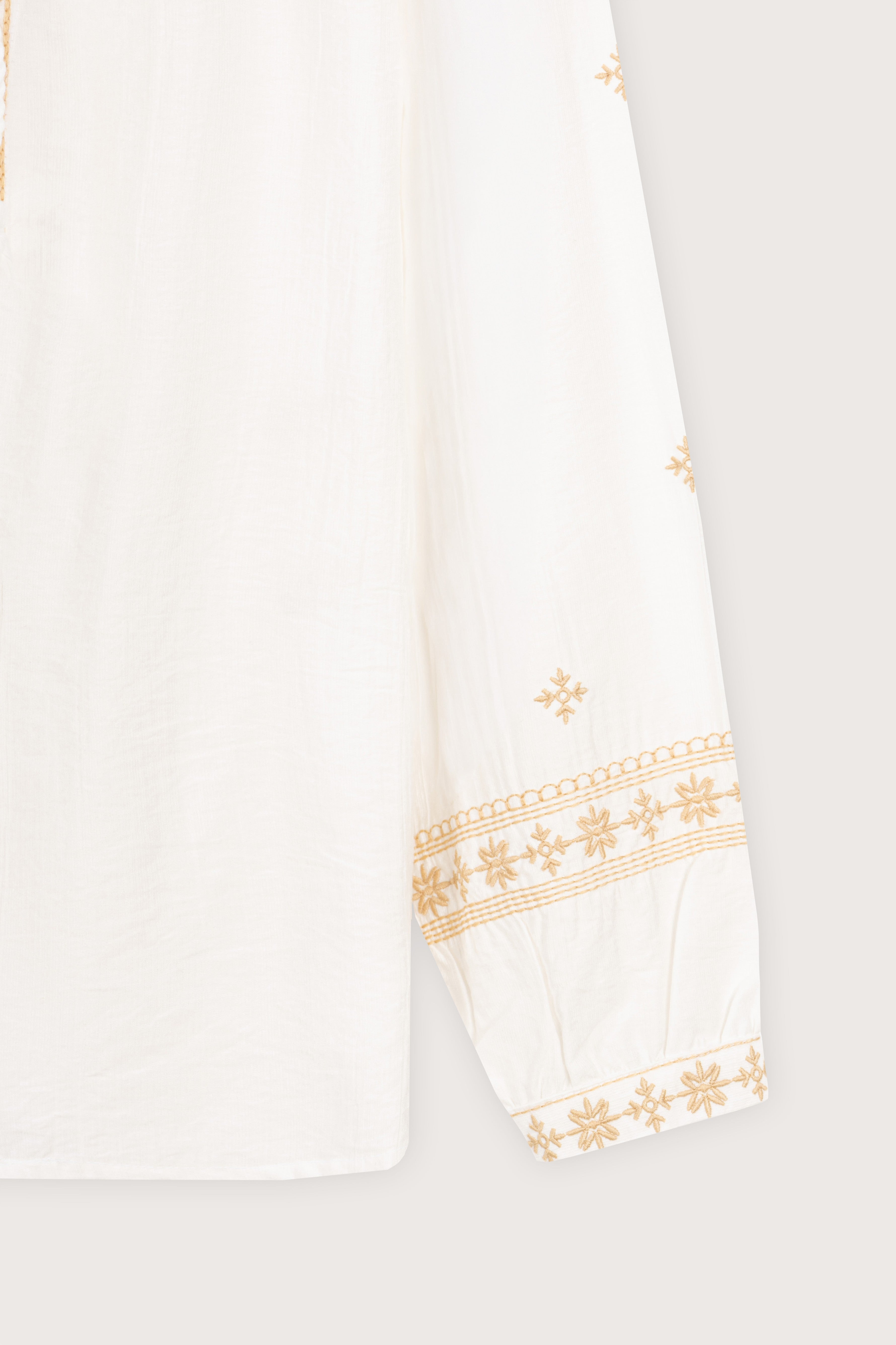 women's blouse Egypt - White Embroidered Blouse - 3
