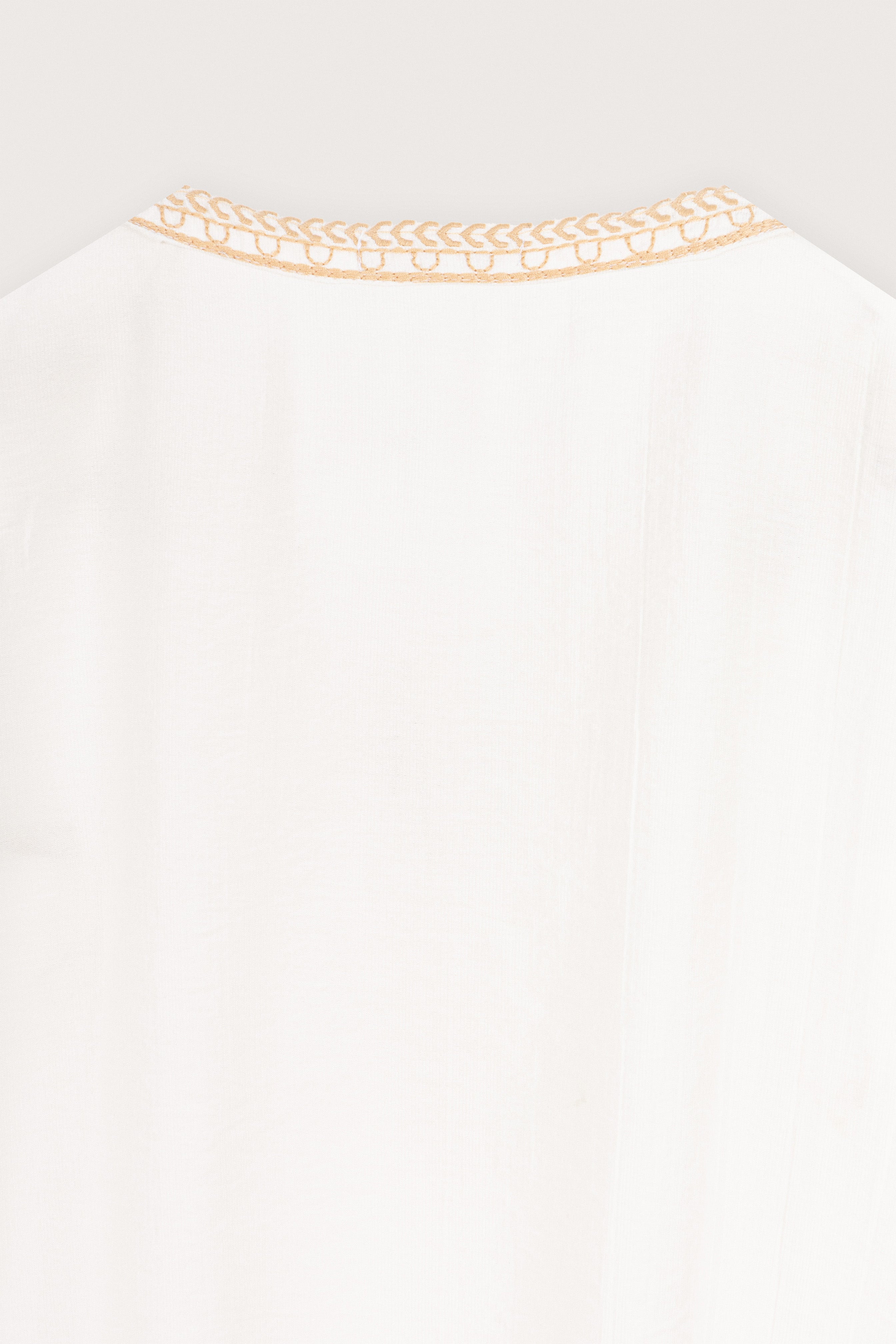 women's blouse Egypt - White Embroidered Blouse - 4