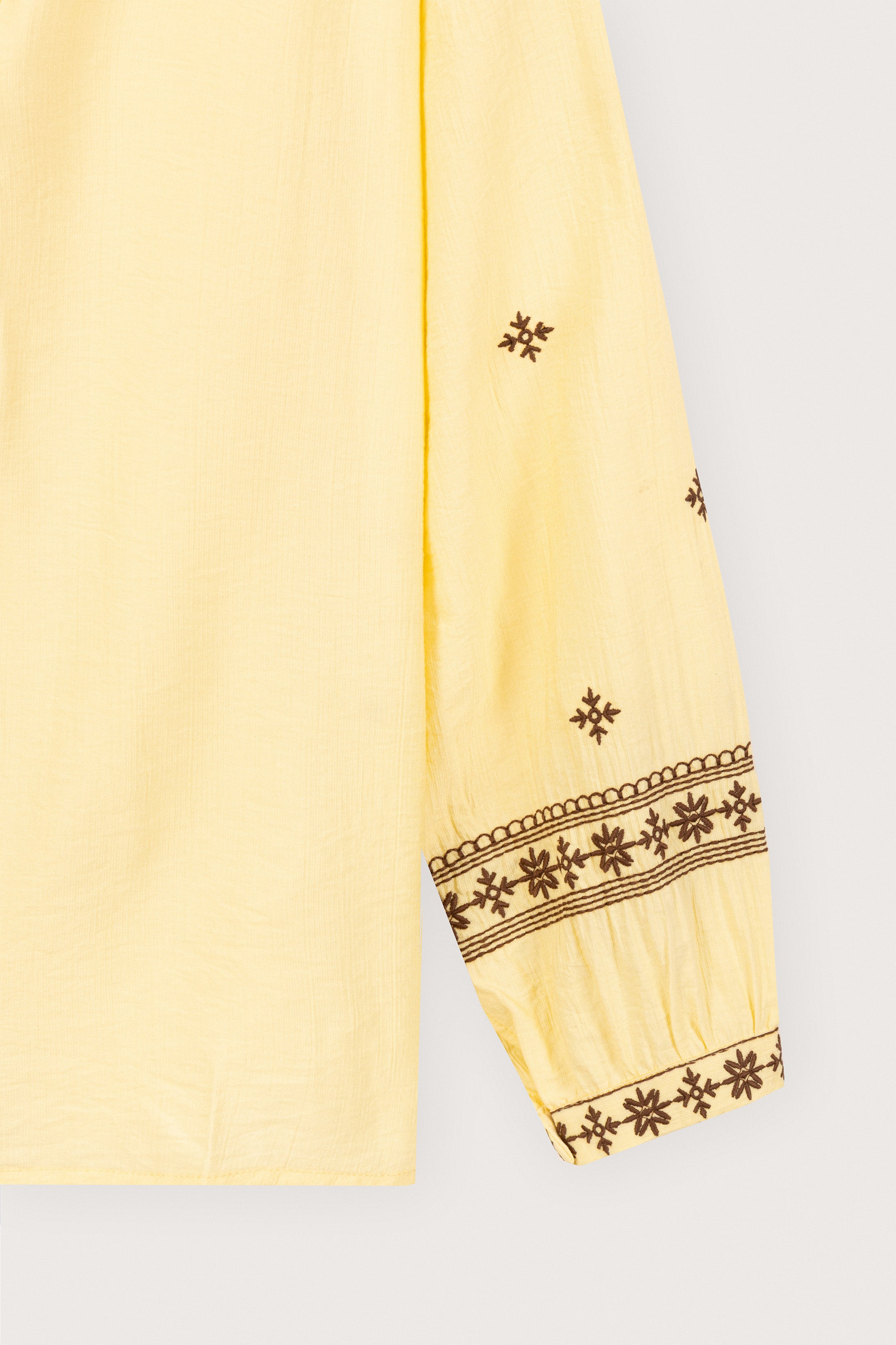 women's blouse Egypt - Butter Yellow Embroidered Blouse - 3