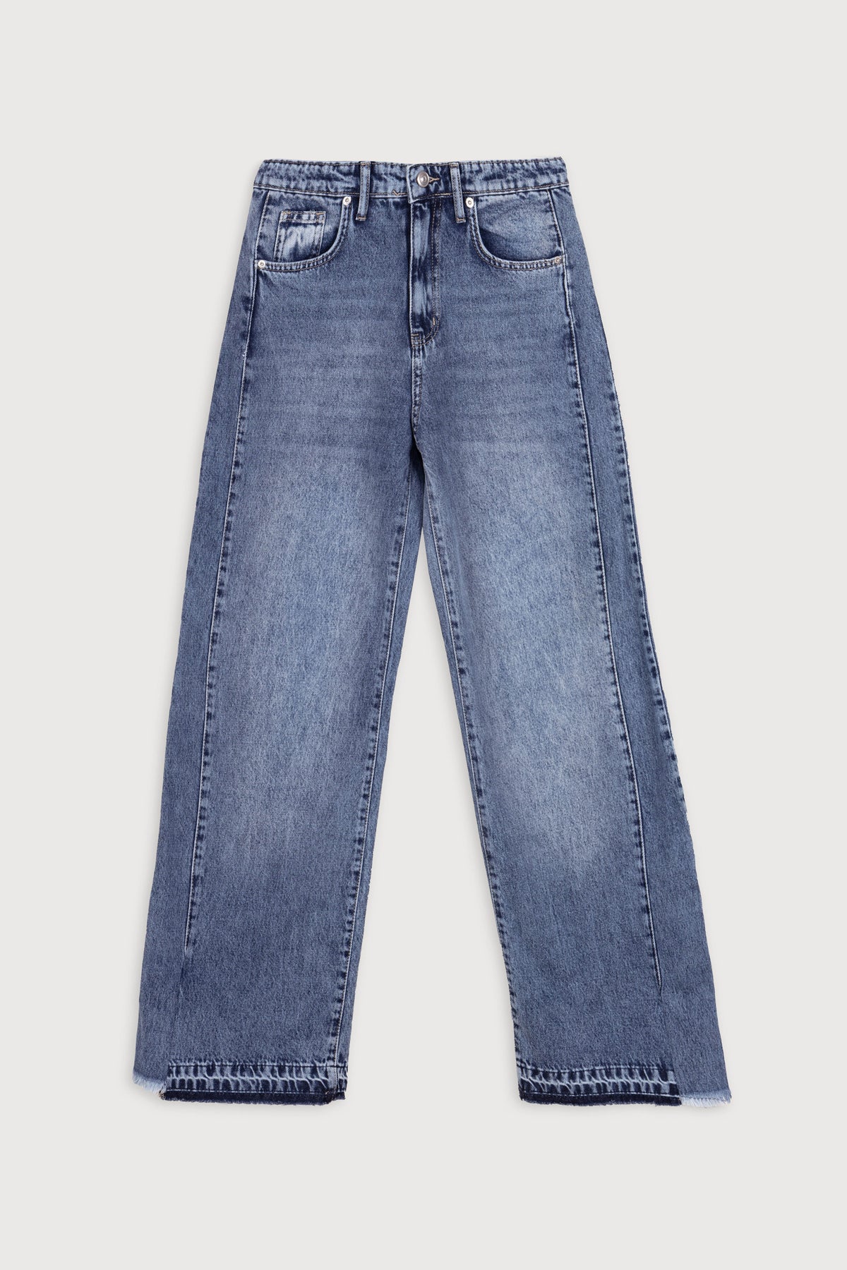 Stone Wash Flare-Leg Women's Jeans Pants - 1