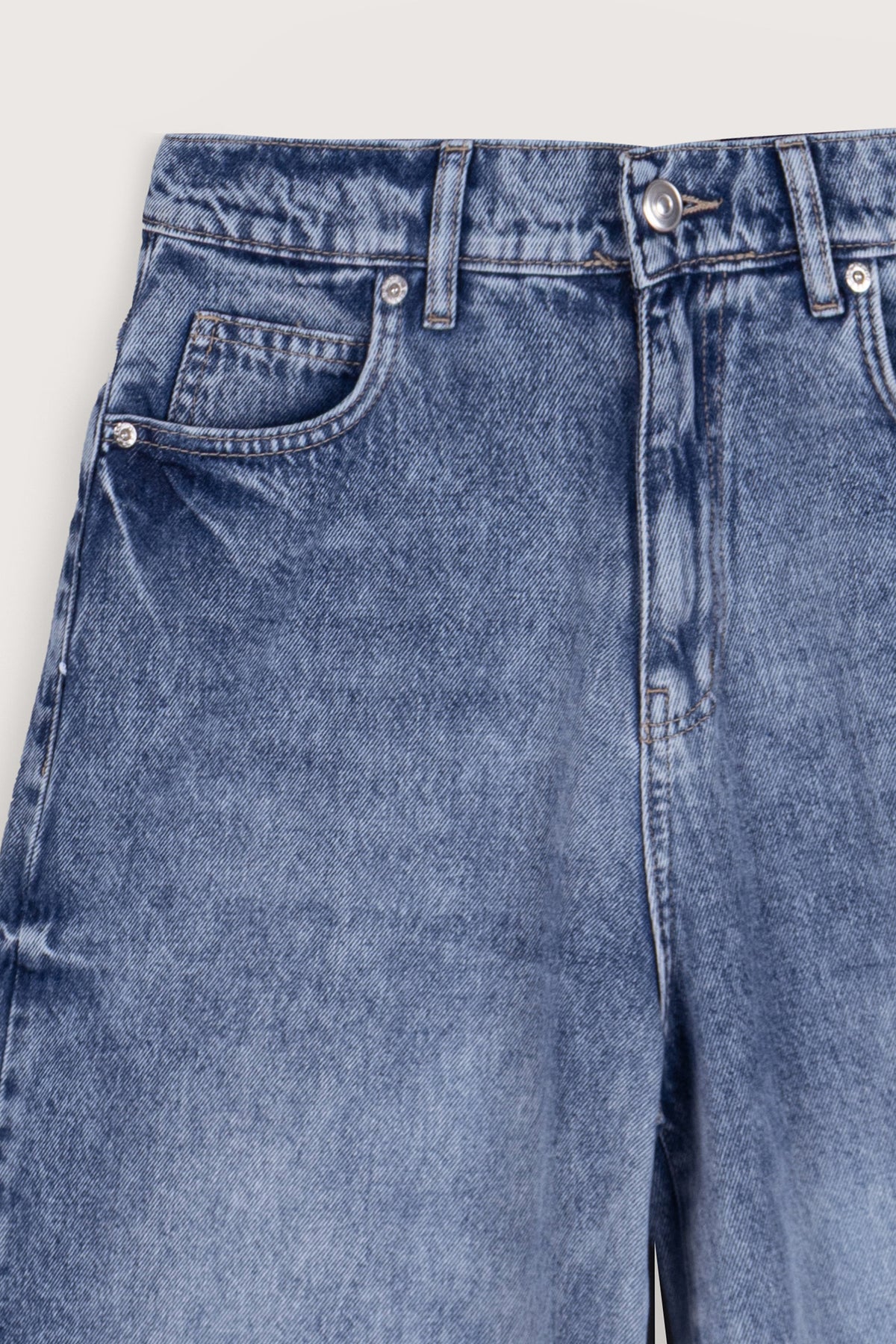 Light Blue Wash Wide-Leg Women's Jeans Pants - 2