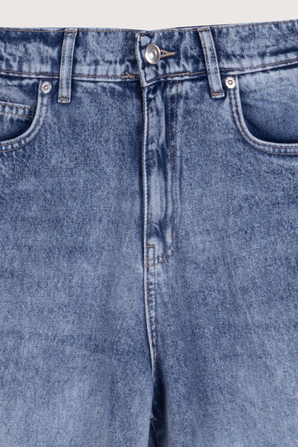 Light Blue Wash Wide-Leg Women's Jeans Pants - 3