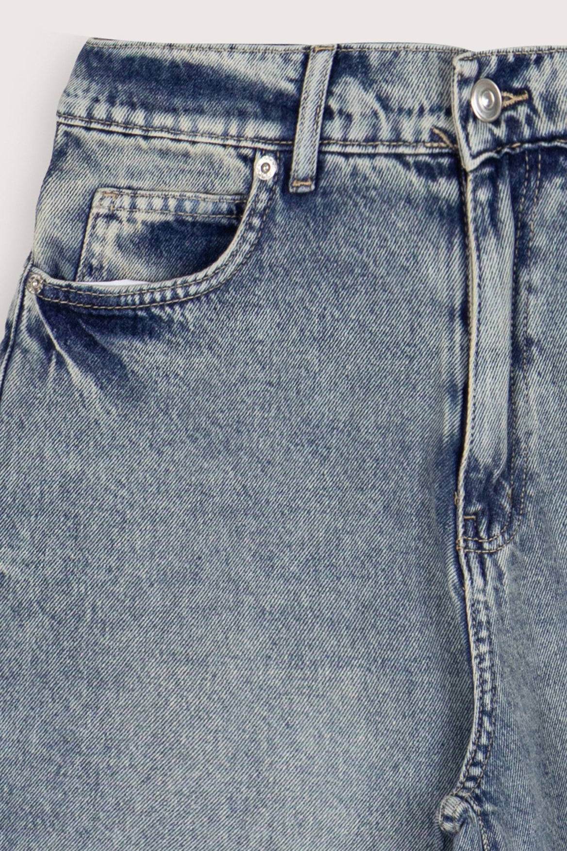 Dark Blue Wash Wide-Leg Women's Jeans Pants - 3