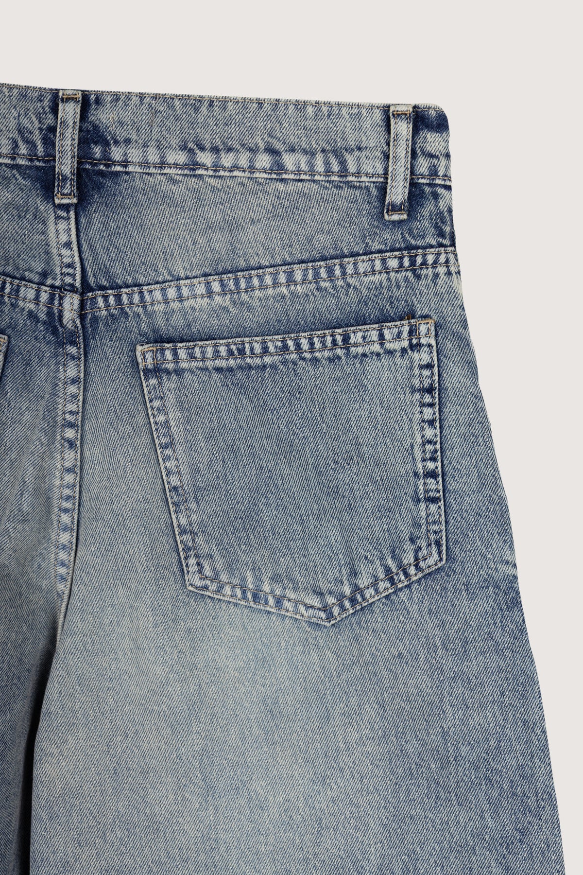 Dark Blue Wash Wide-Leg Women's Jeans Pants - 4