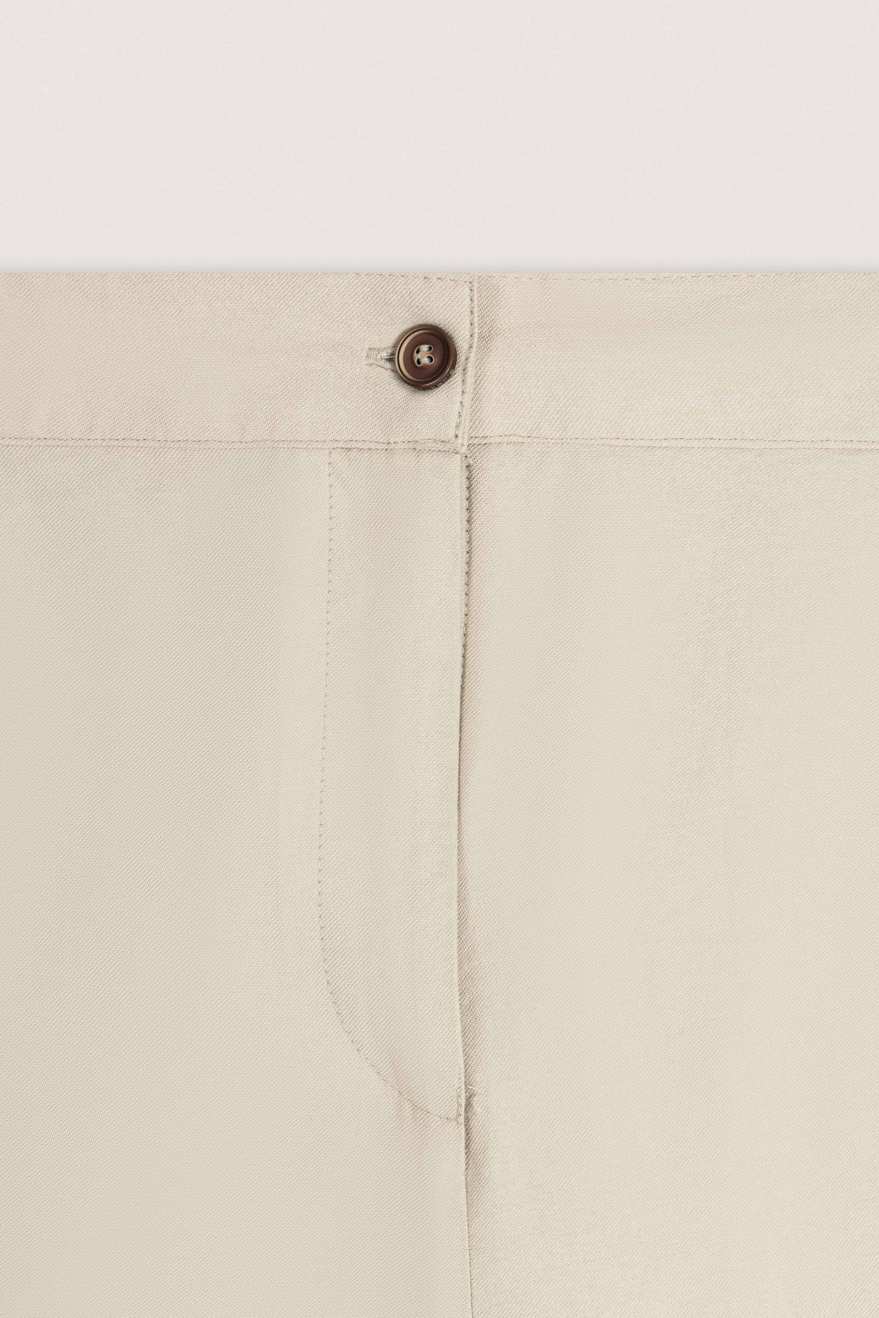 Beige Wide-Leg Casual Trousers