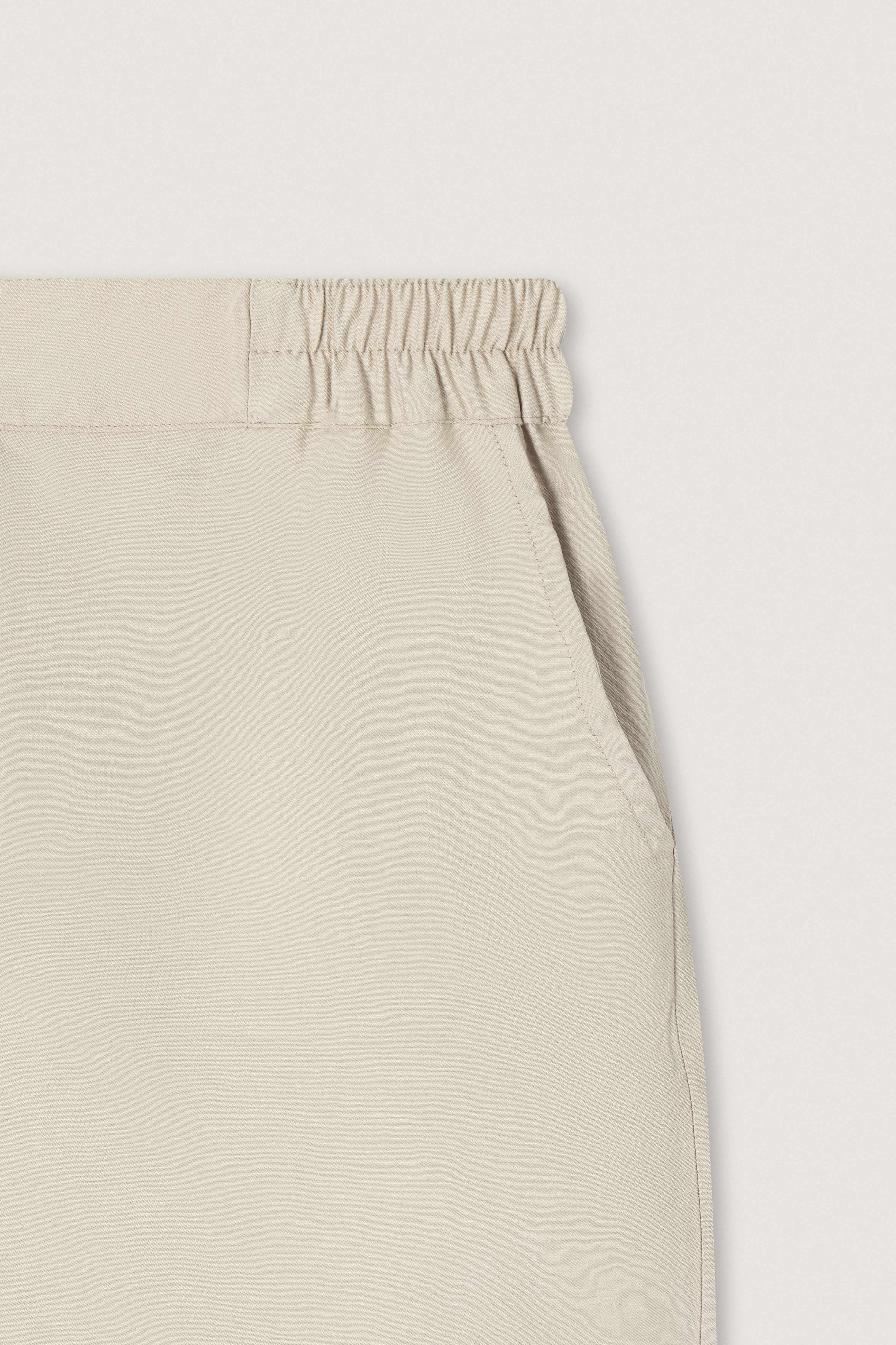 Beige Wide-Leg Casual Trousers