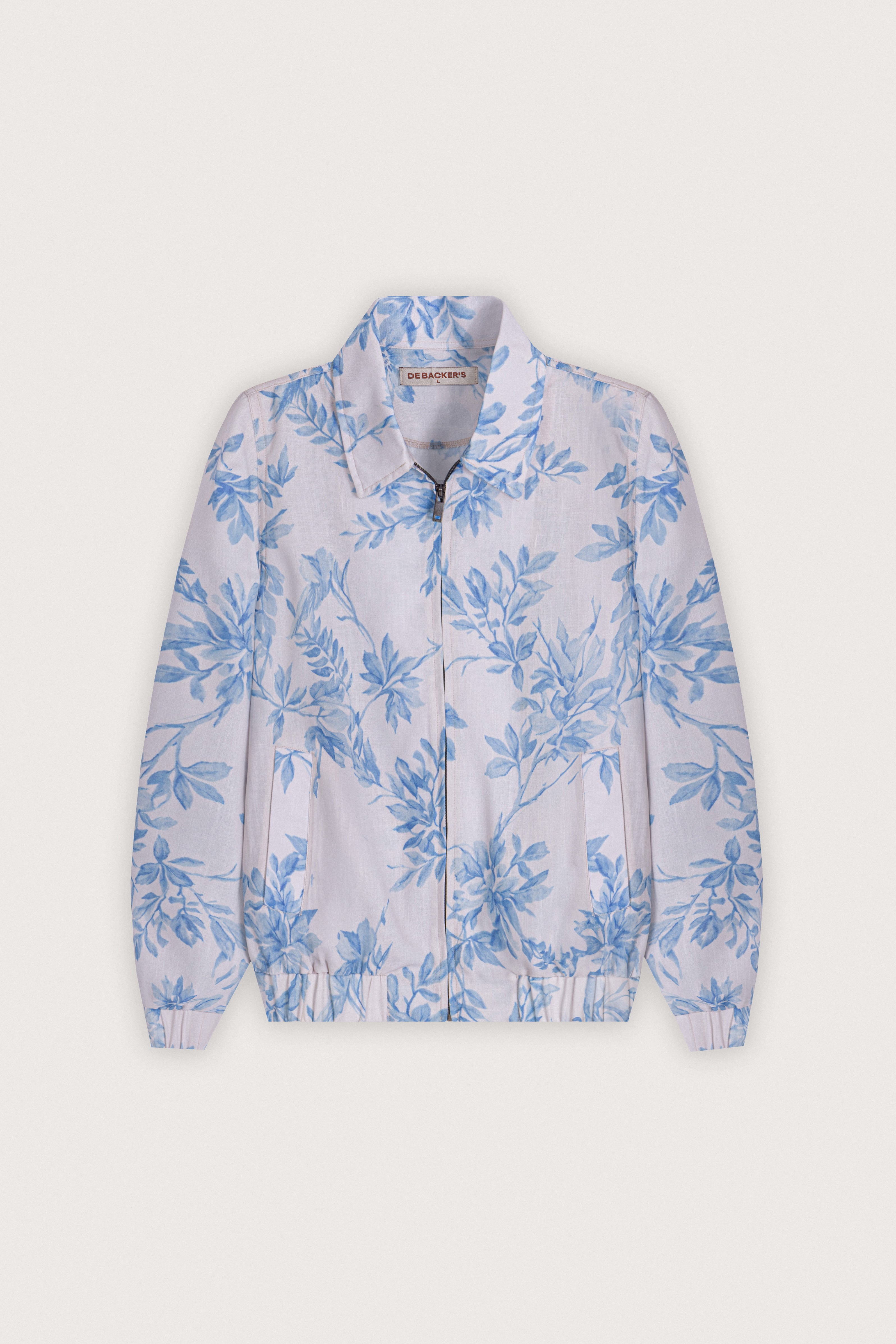women's linen jacket Egypt - Sky Blue Floral Linen Jacket - 1