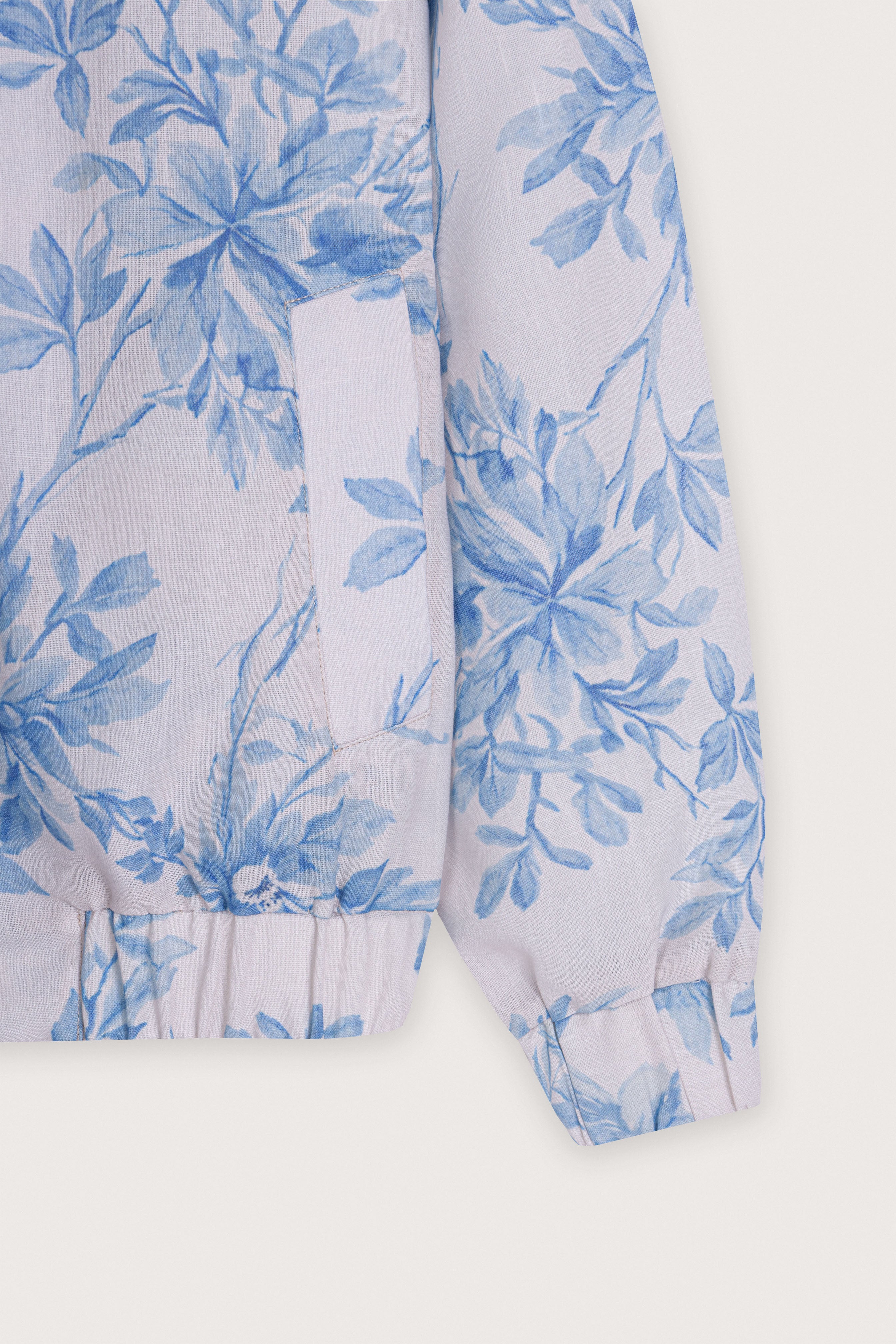 women's linen jacket Egypt - Sky Blue Floral Linen Jacket - 3
