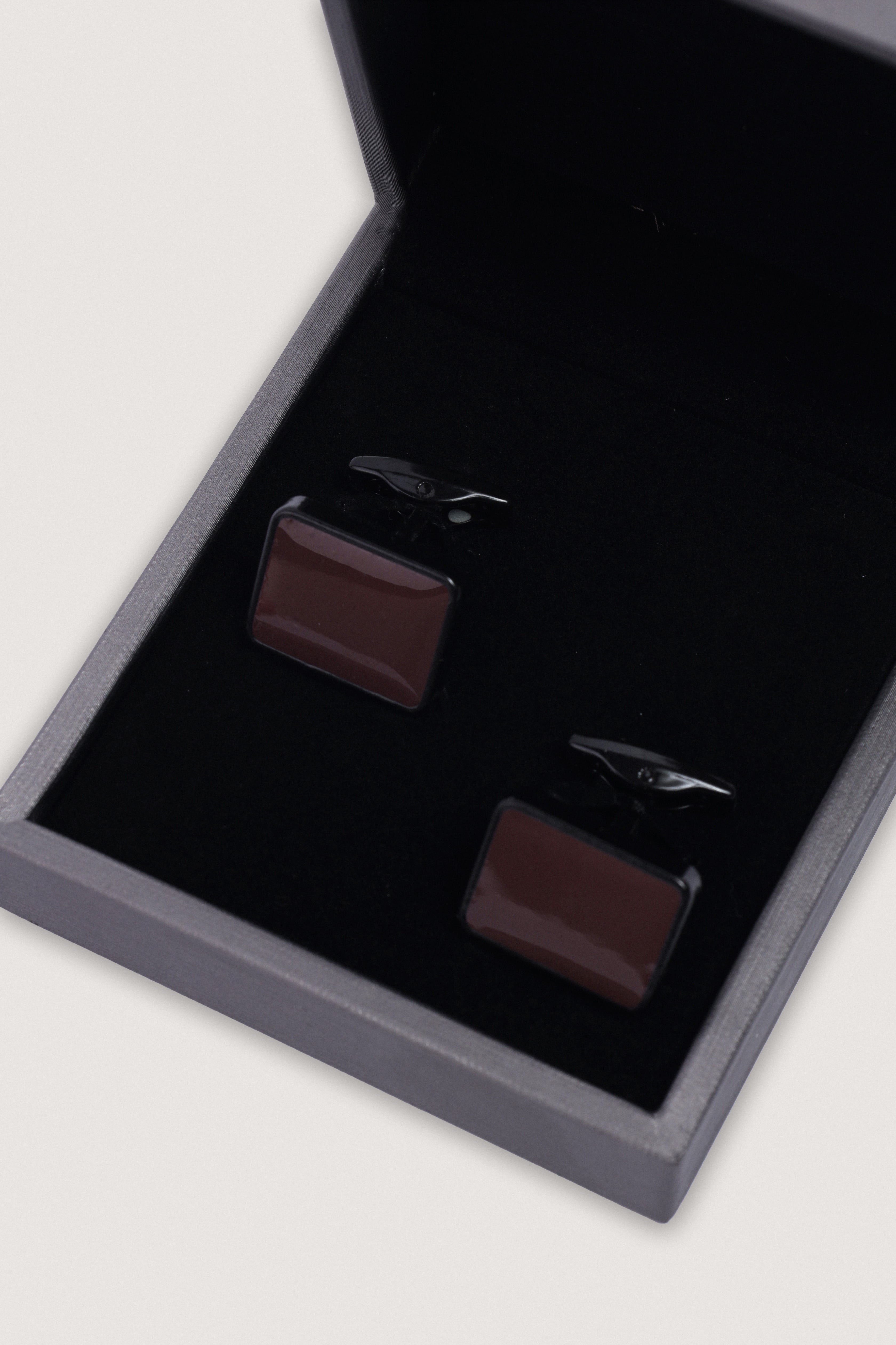 Reddish-Brown Rectangular Cufflinks