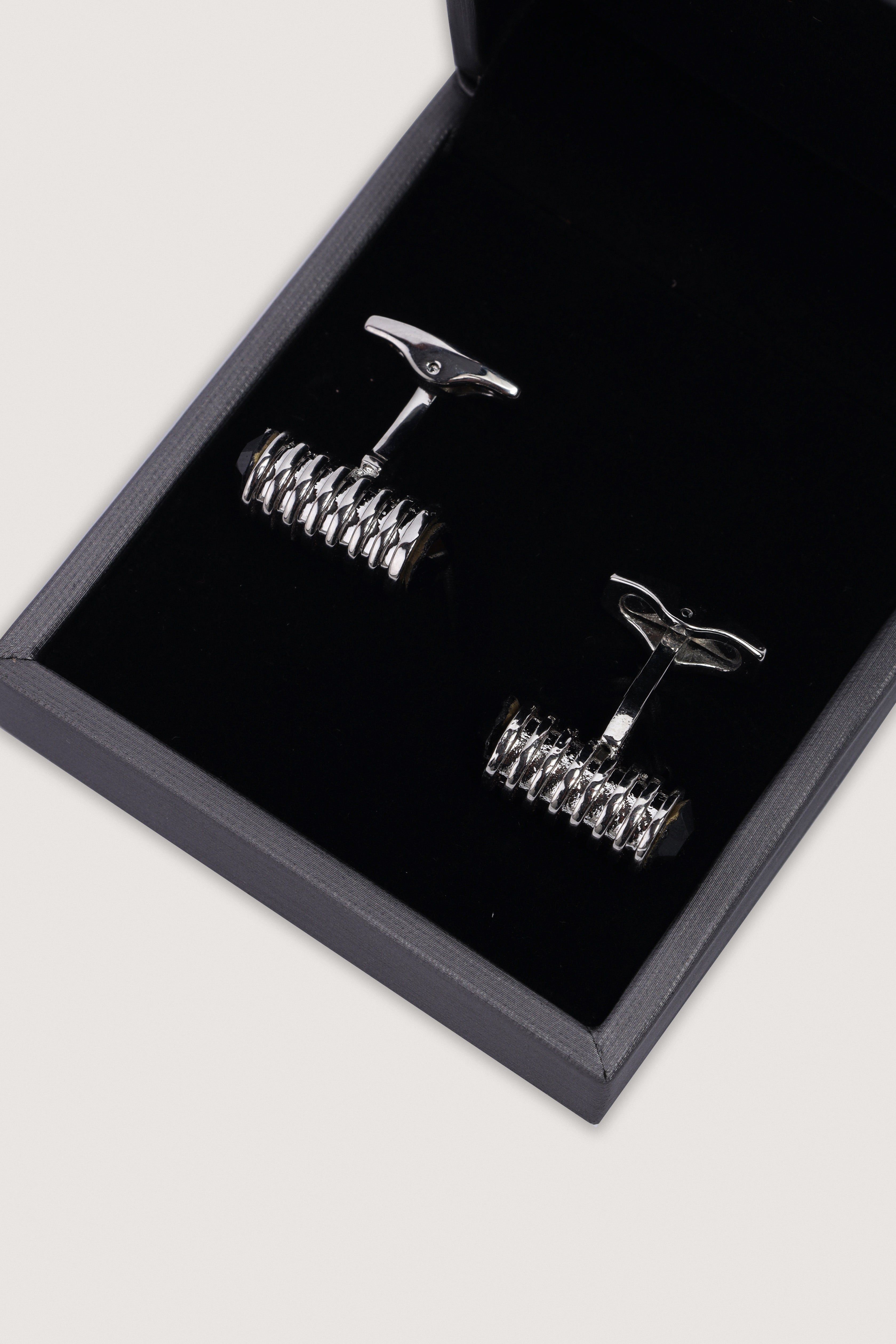 Silver Cylindrical Cufflinks