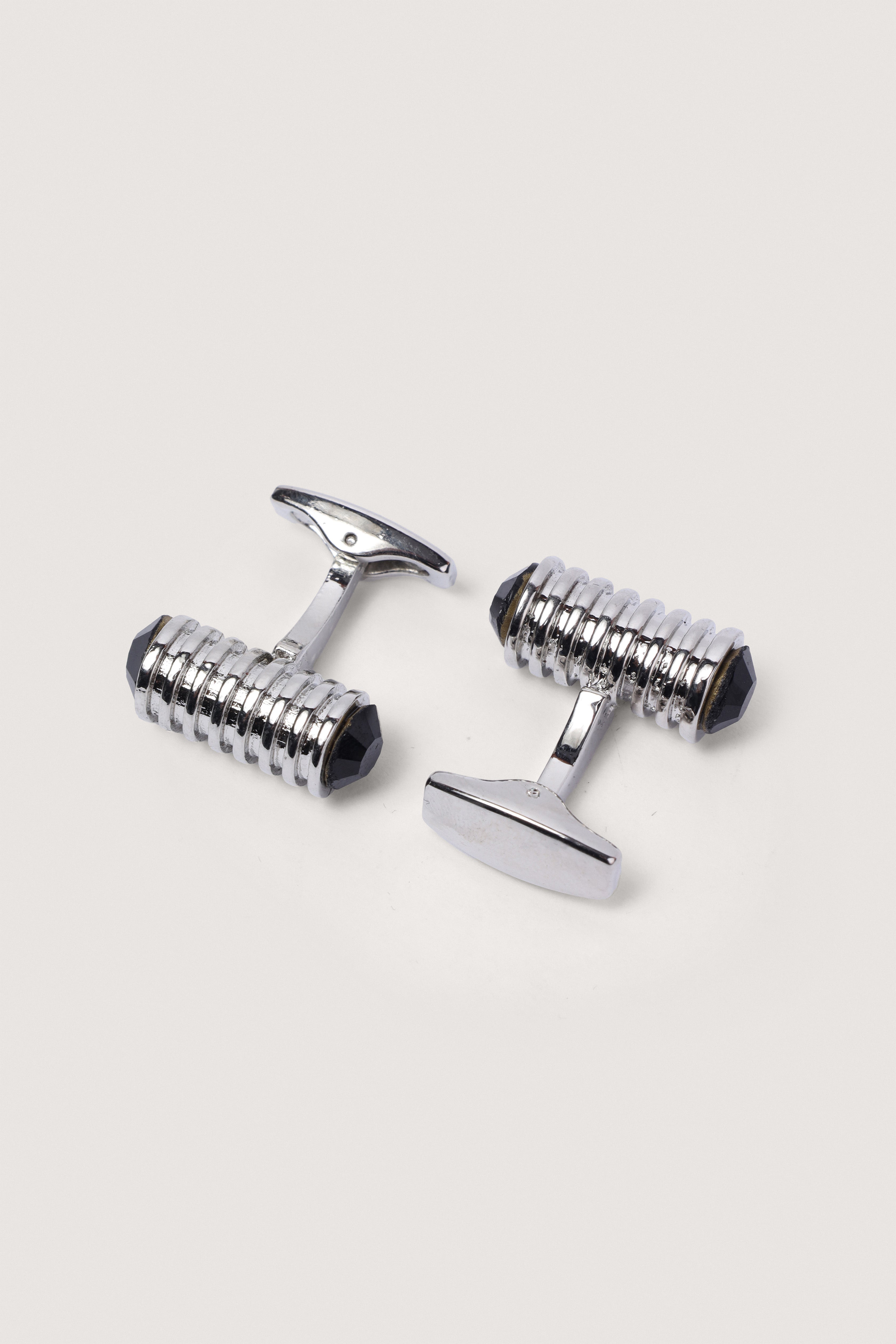 Silver Cylindrical Cufflinks