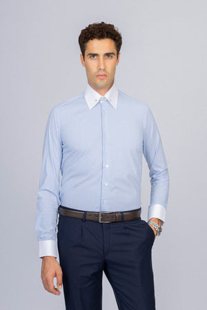 Striped Light Blue Bamboo Classic Shirt