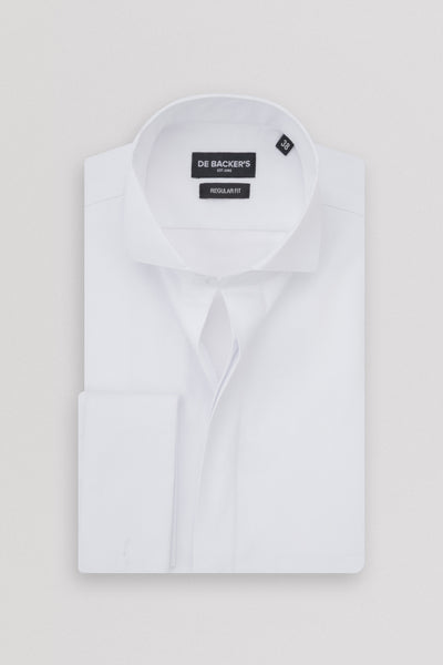 قميص جاكار أبيض بأجنحة