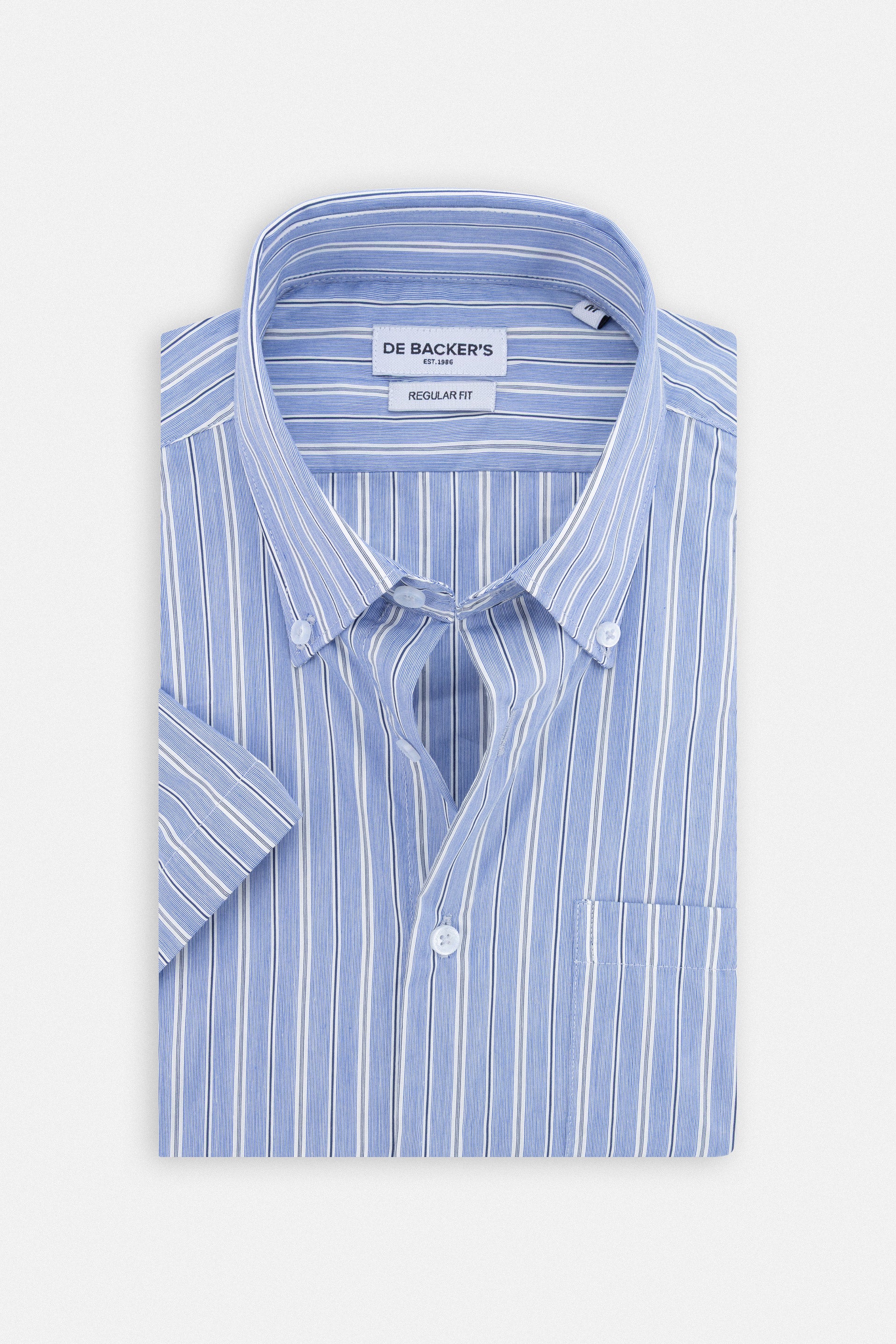 Striped Navy Short Sleeves Shirt