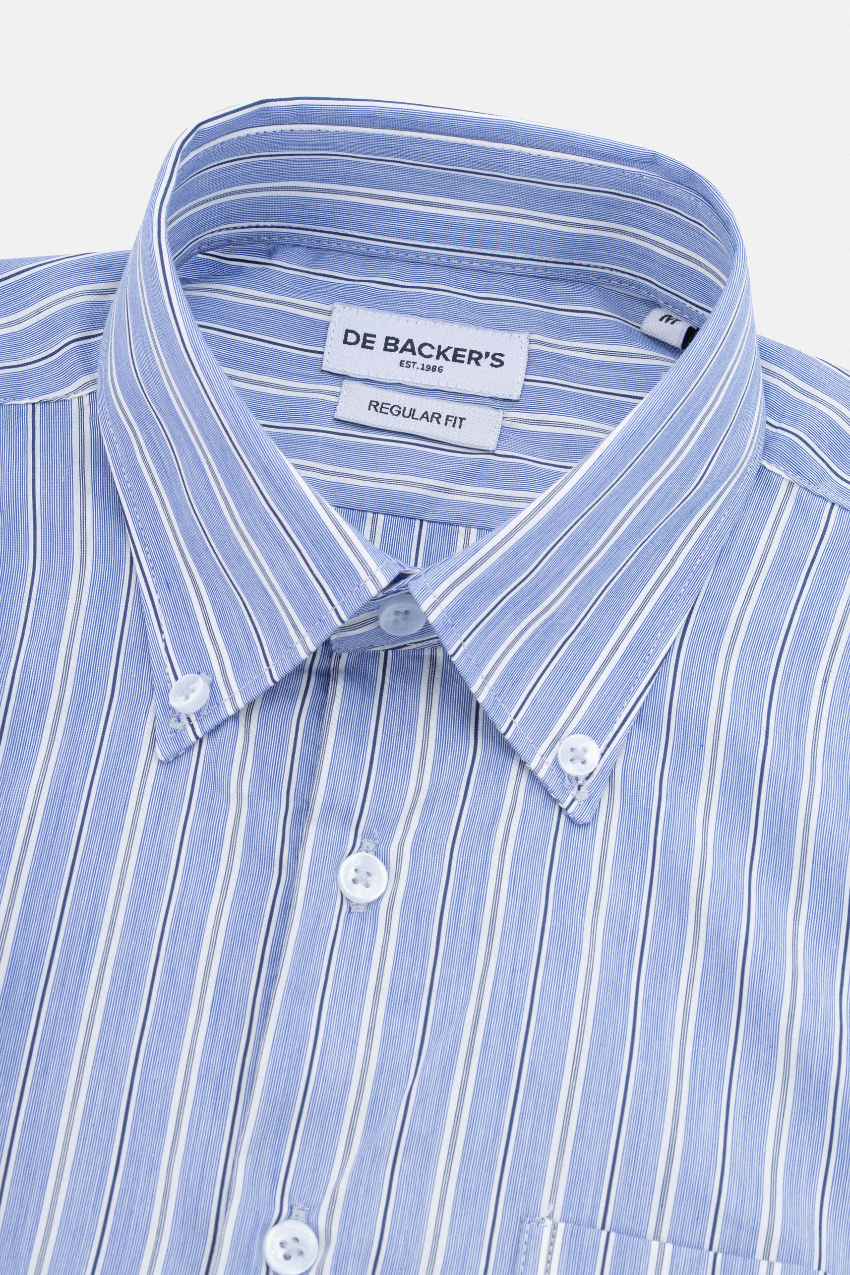 Striped Navy Short Sleeves Shirt