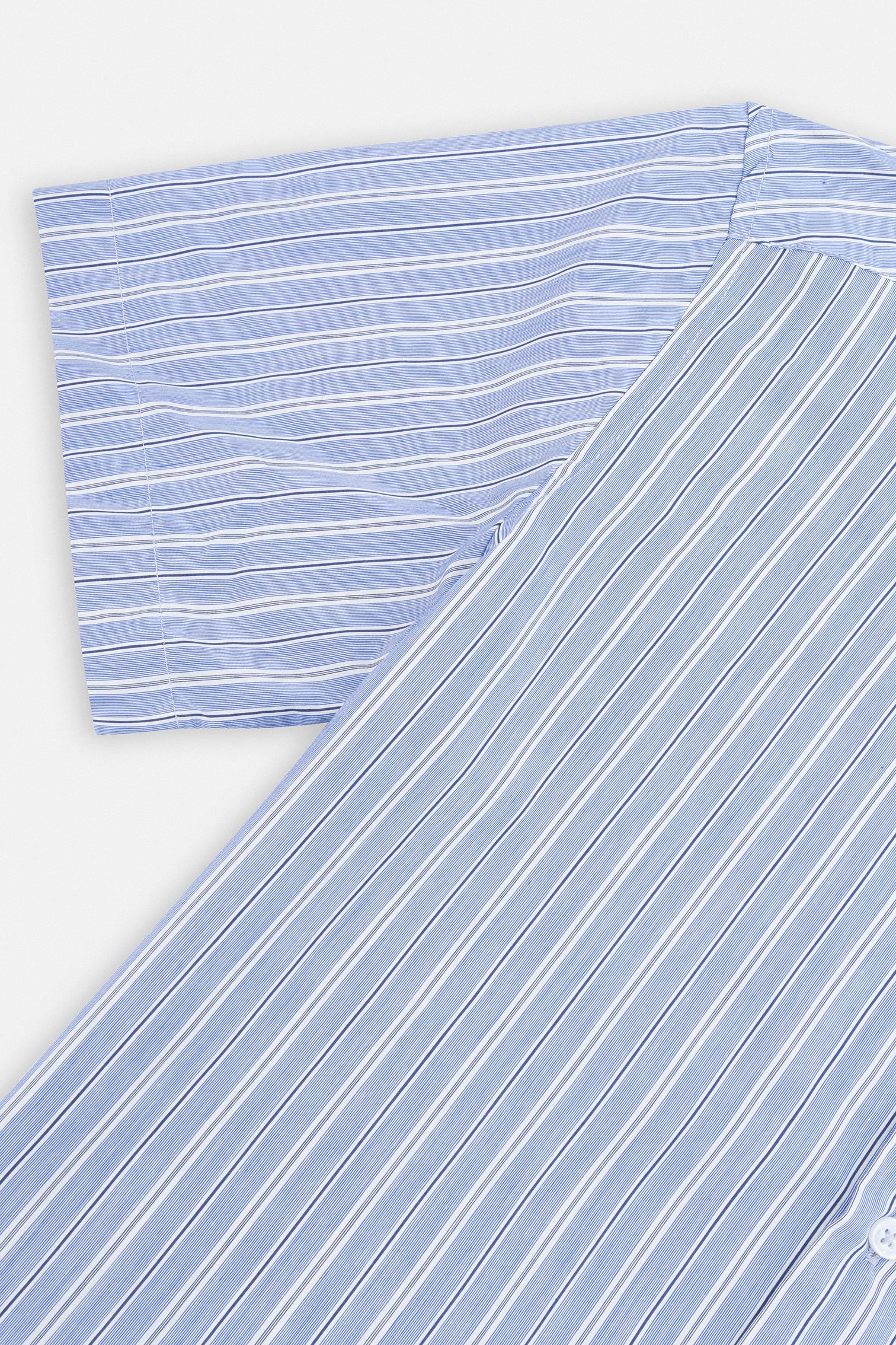 Striped Navy Short Sleeves Shirt