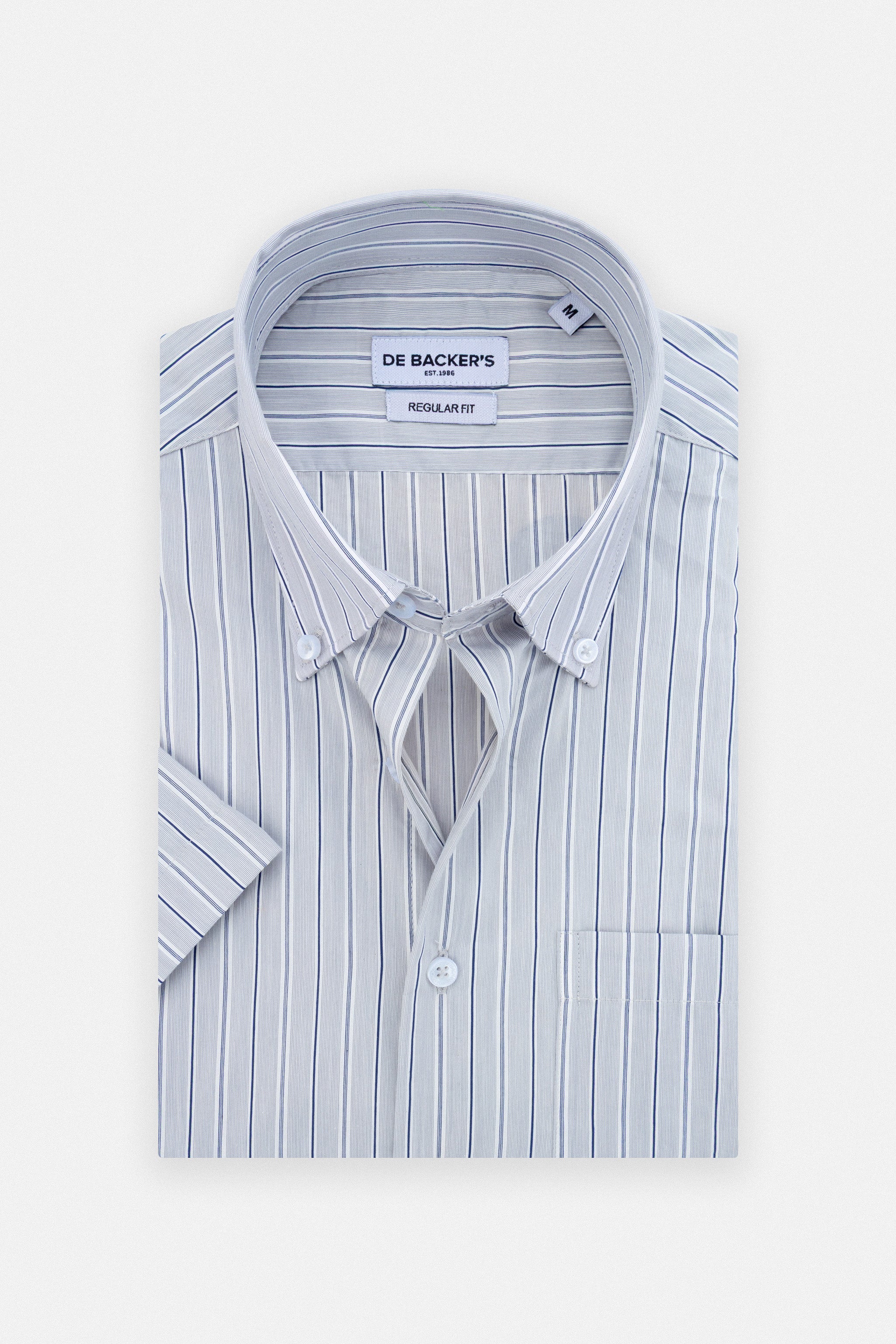 Striped Navy Short Sleeves Shirt