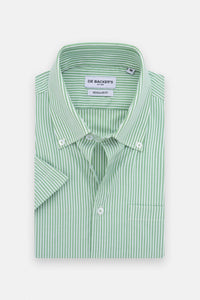 Striped Light Green Short Sleeves Shirt