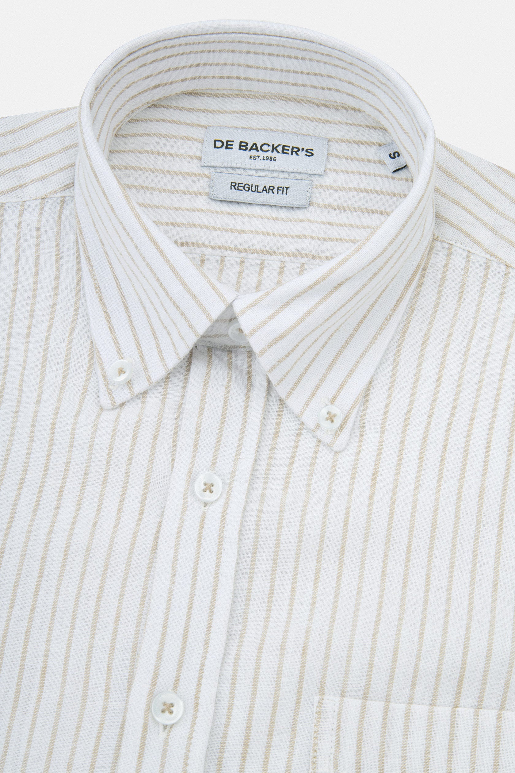 Striped Light Brown Smart Casual Shirt